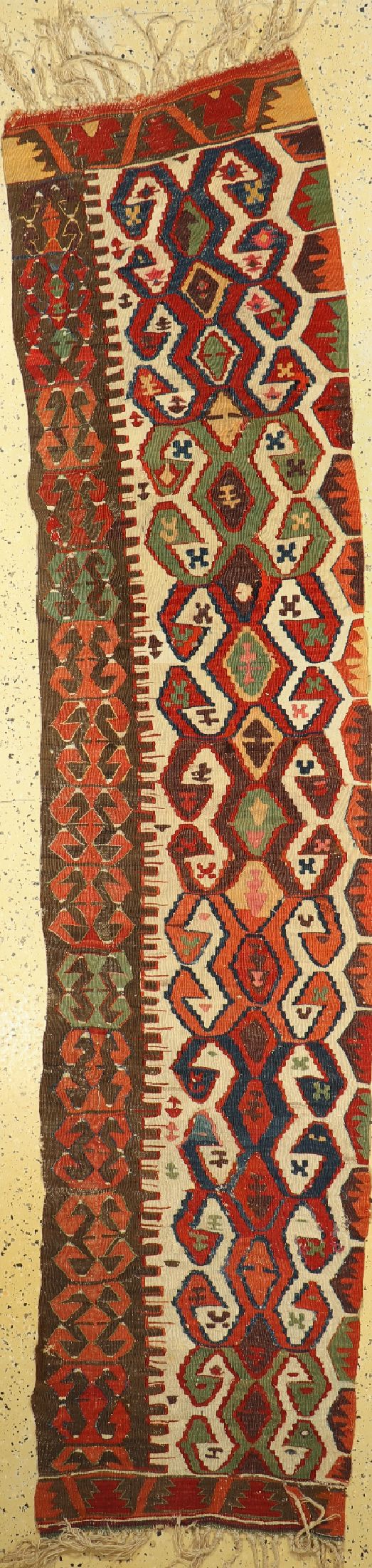 Anatol Kelim(1 Bahn), Türkei, um 1920, Wolle auf Wolle, ca. 315 x 70 cm, EHZ: 3