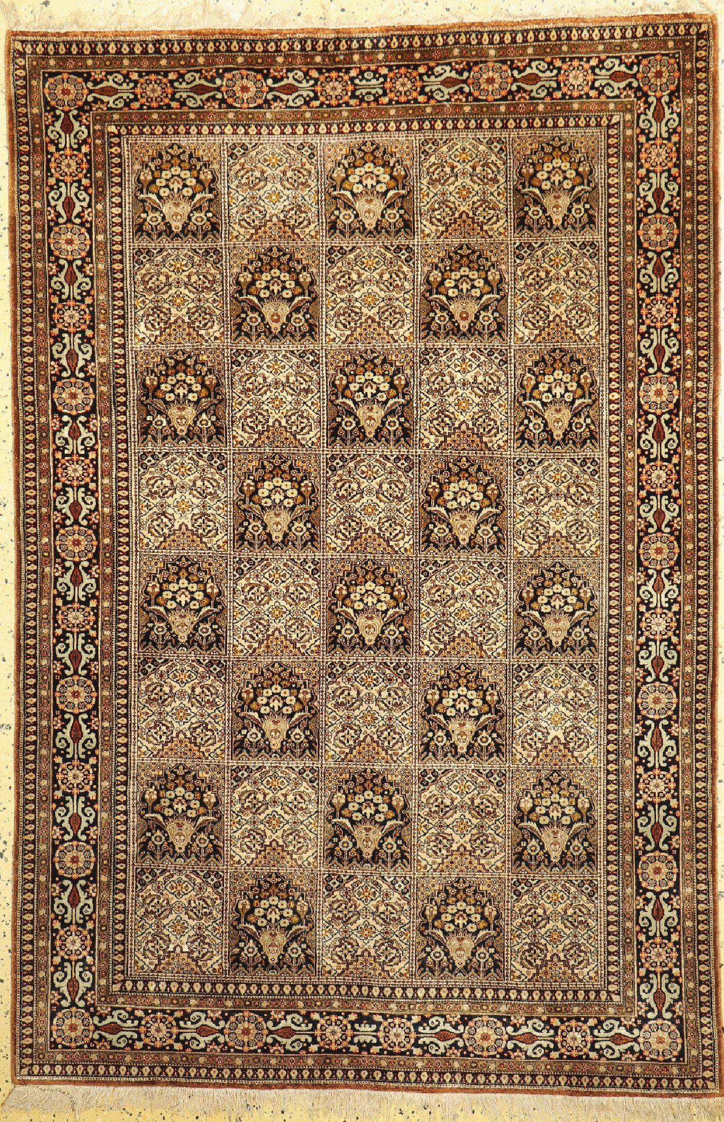 Ghom Seide alt, Persien, um 1960, reine Naturseide, ca. 210 x 140 cm, EHZ: 1