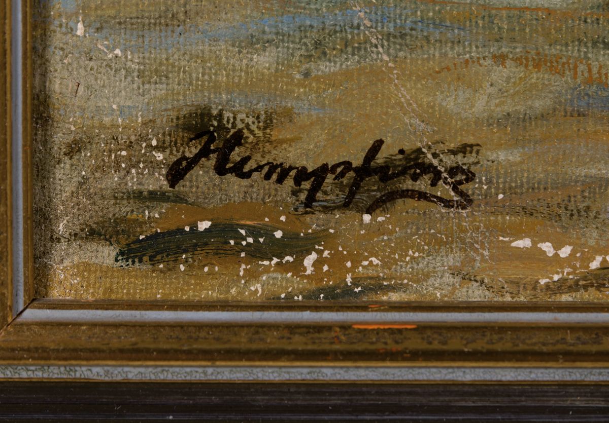 Detail a: Wilhelm Hempfing, 1886 Schönau - 1948 Karlsruhe, Studium an der Akademie Karlsruhe, hier: Badende am felsigen Ufer, Öl/Lwd, li. unten signiert, ca. ...