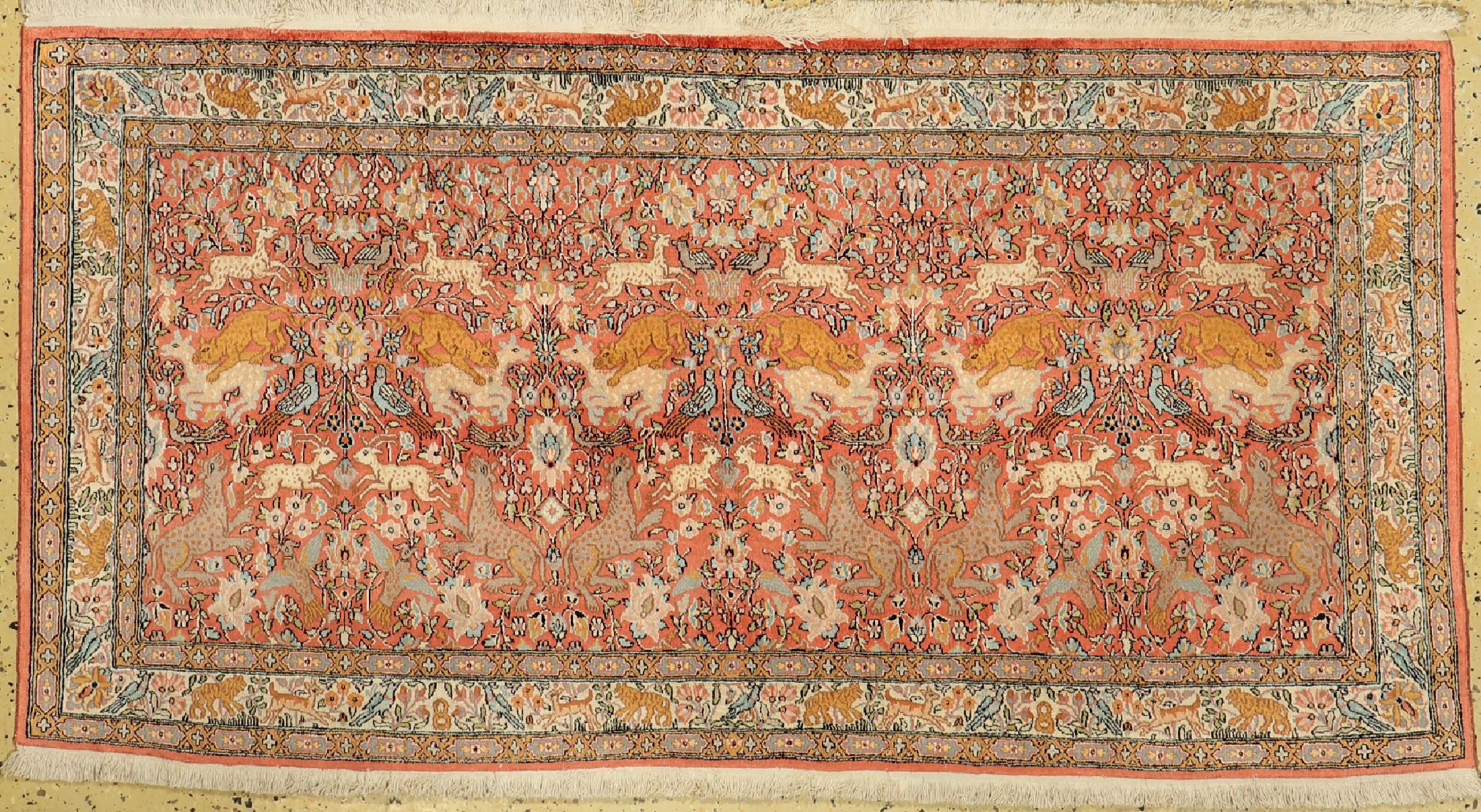 Kaschmir Seide, Indien, ca. 40 Jahre, Kunstseide, ca. 180 x 92 cm, EHZ: 1-2