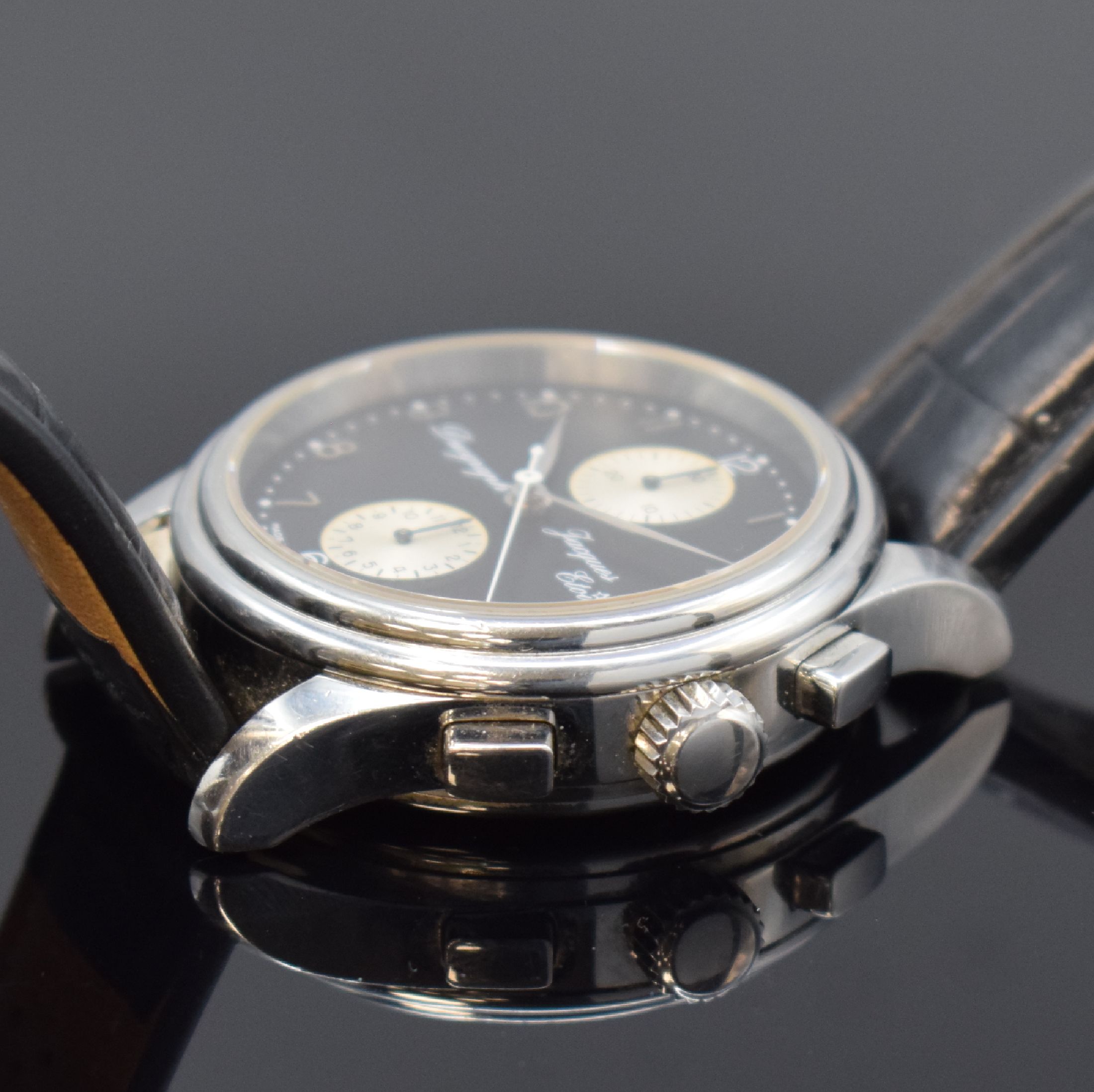 Detail b: JACQUES ETOILE Monaco Duograph Herrenarmbanduhr in Stahl, Deutschland verk. lt. beil. Garantie 12/2000, Automatik, beids. vergl. Geh., Boden 6-fach ...