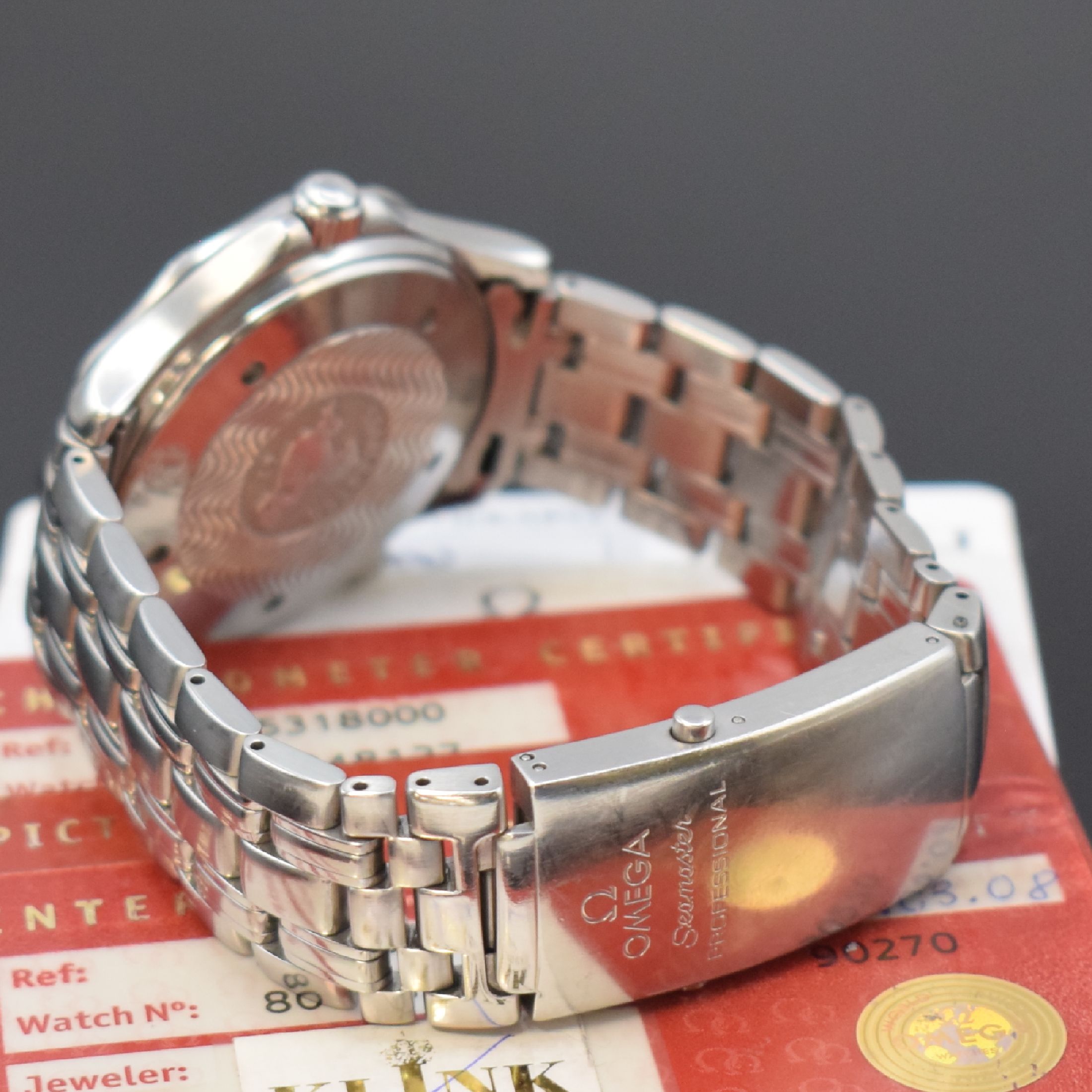 Detail b: OMEGA Seamaster Professional Chronometer Herrensportuhr in Stahl/Stahlband, Schweiz lt. orig. Papier verk. 2008, Automatik, verschr. Geh. Ref. ...