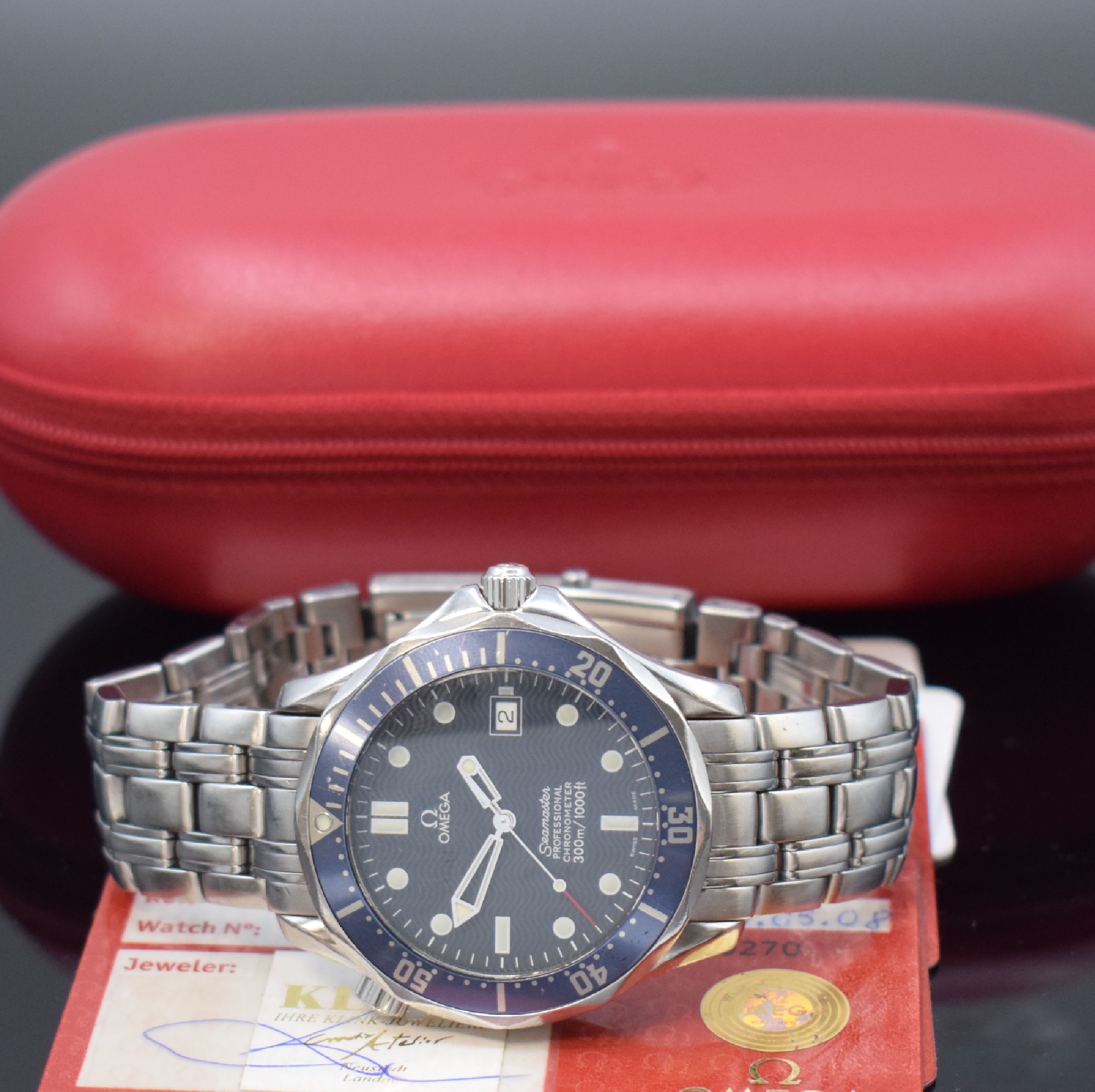 Detail f: OMEGA Seamaster Professional Chronometer Herrensportuhr in Stahl/Stahlband, Schweiz lt. orig. Papier verk. 2008, Automatik, verschr. Geh. Ref. ...