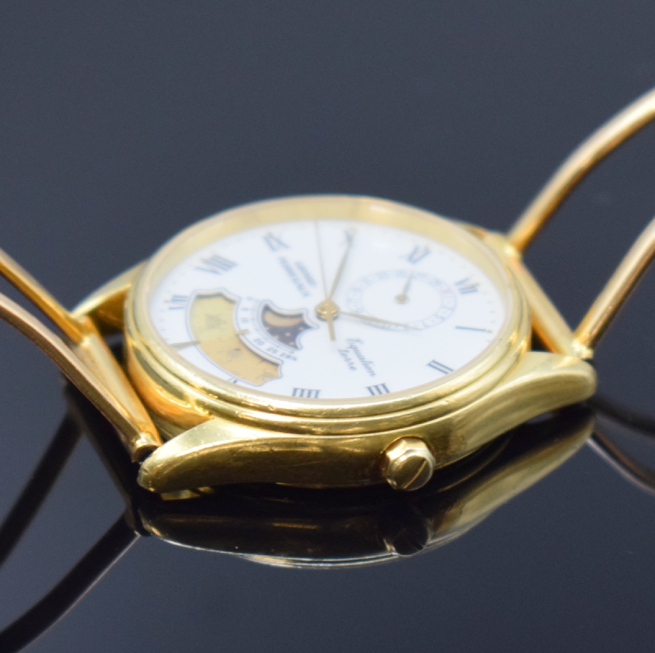 Detail b: GIRARD PERREGAUX Equation Armbanduhr in GG 750/000, Schweiz um 1985, quarz, Ref. 4842 OJ, 2-teil. Gehäuse, vergl. Boden aufgedr., neutr. ...