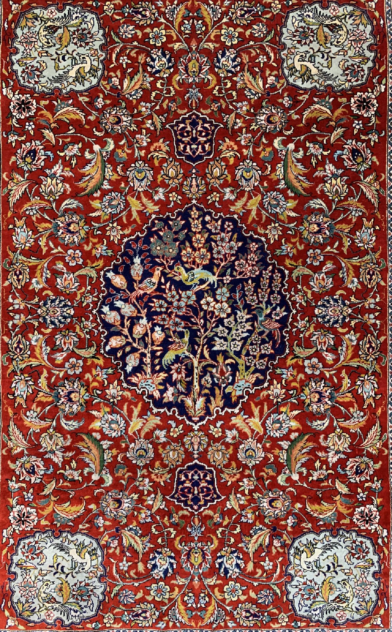 Detail b: Hereke Seide sehr fein, China, ca. 50 Jahre, reine Naturseide, ca. 93 x 63 cm, ca. 1,7 Mio. Kn/qm, EHZ: 1