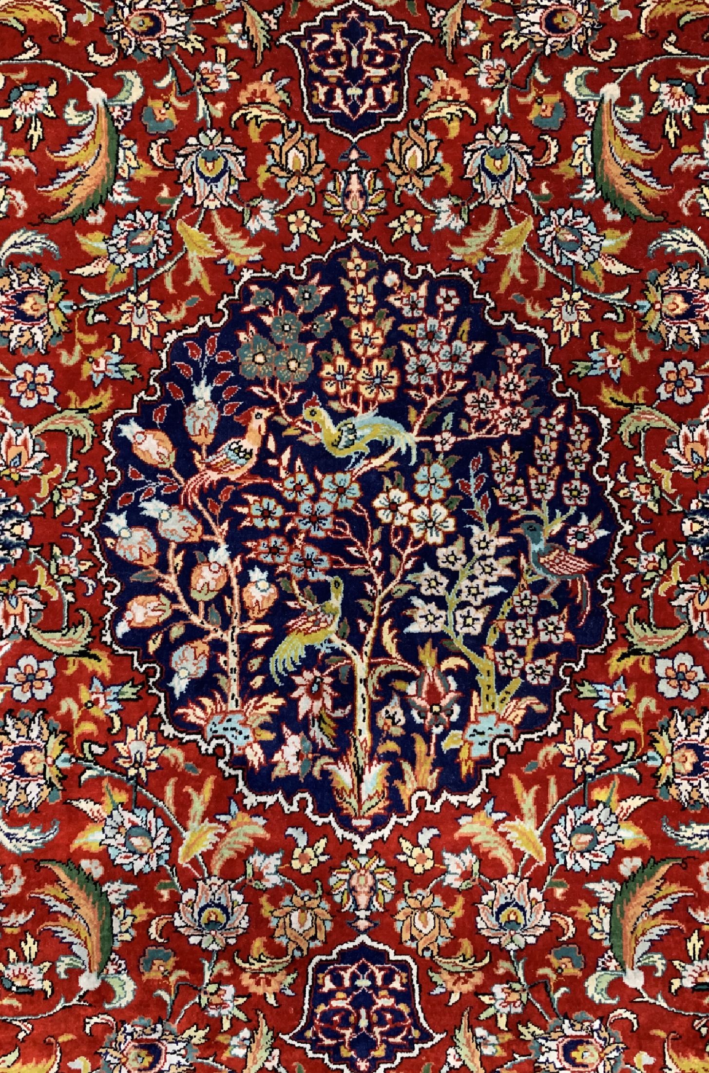 Detail c: Hereke Seide sehr fein, China, ca. 50 Jahre, reine Naturseide, ca. 93 x 63 cm, ca. 1,7 Mio. Kn/qm, EHZ: 1