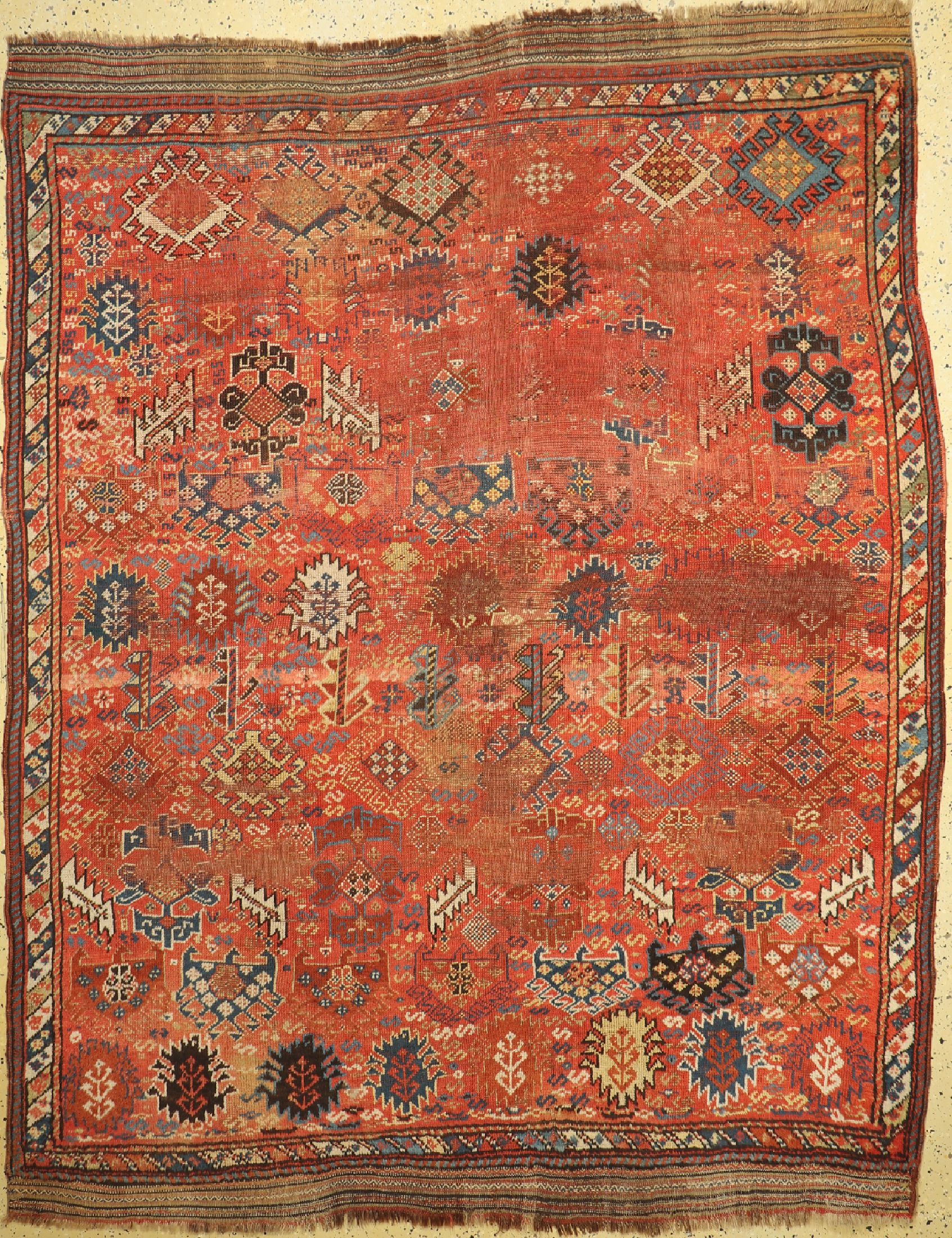 Ghaschgai antik, Persien, 19.Jhd, Wolle aufWolle, ca. 244 x 190 cm, EHZ: 3