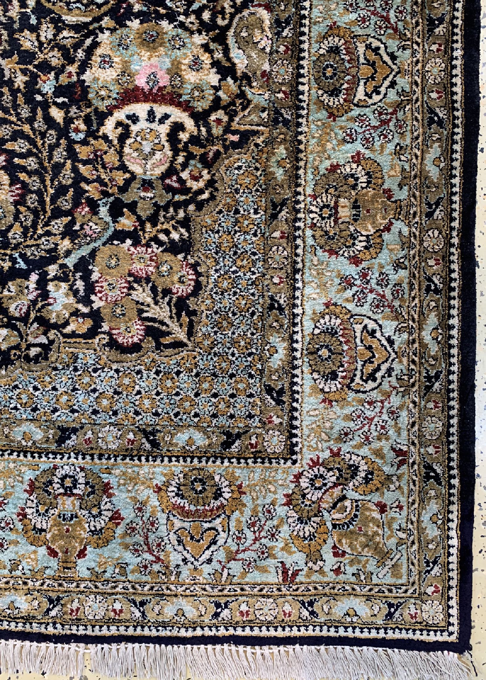 Detail a: Ghom Seide alt, Persien, um 1960, reine Naturseide, ca. 210 x 135 cm, EHZ: 2
