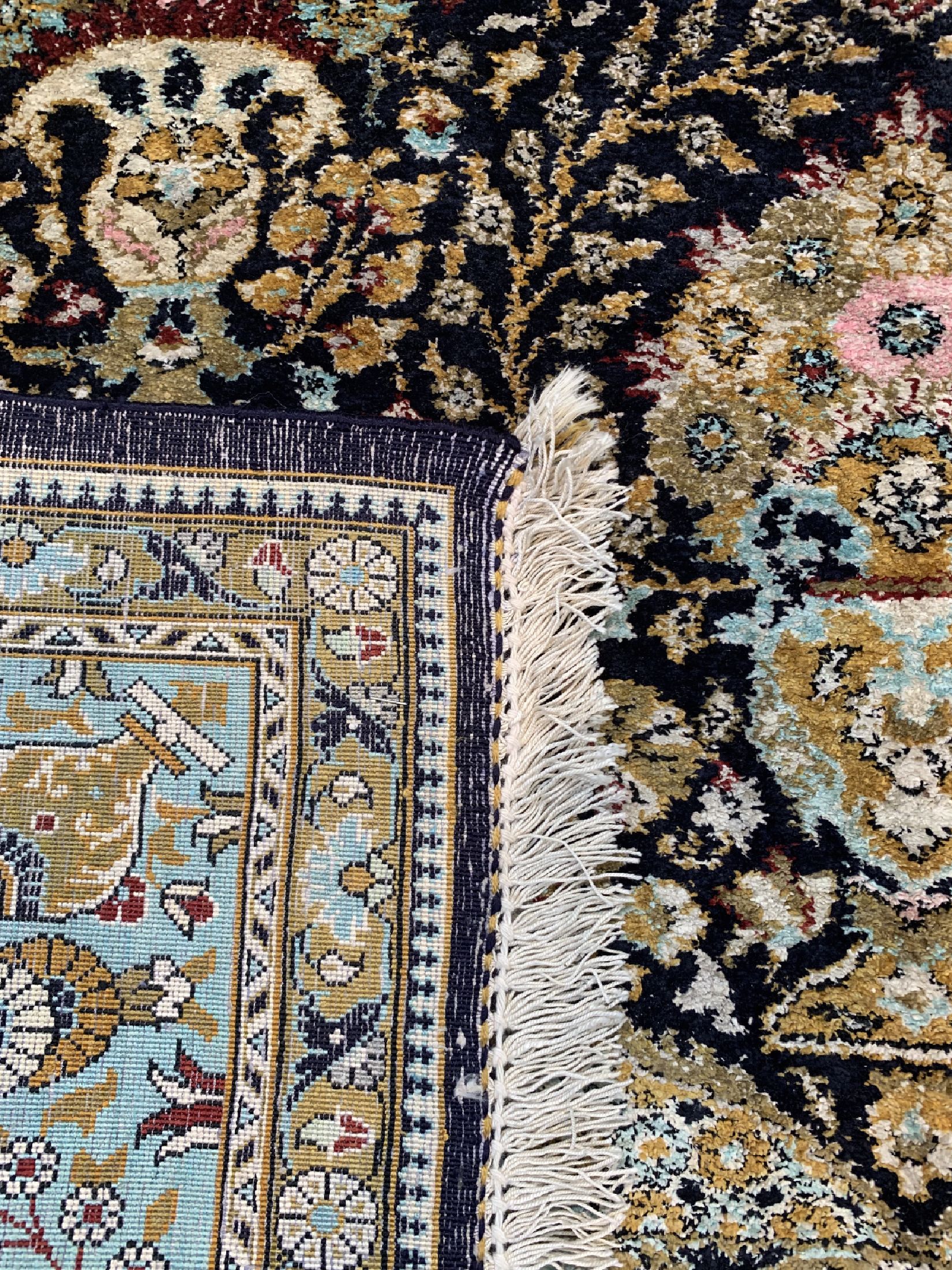 Detail d: Ghom Seide alt, Persien, um 1960, reine Naturseide, ca. 210 x 135 cm, EHZ: 2
