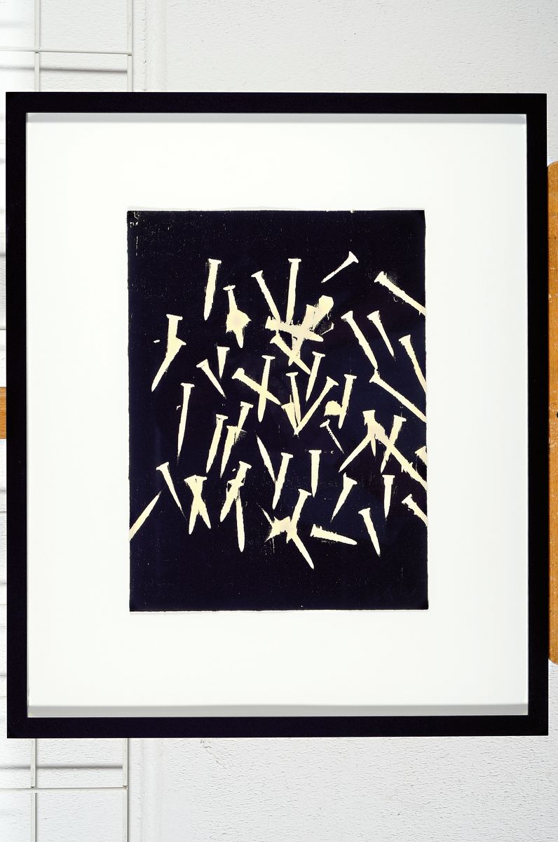 Detail k: Günther Uecker, geb. 1930, Holzschnitt, auf feinem Japanbütten, handsign., num. 9/50, mit Trockenstempel der Erker Galerie St.Gallen, Blattgr. ...