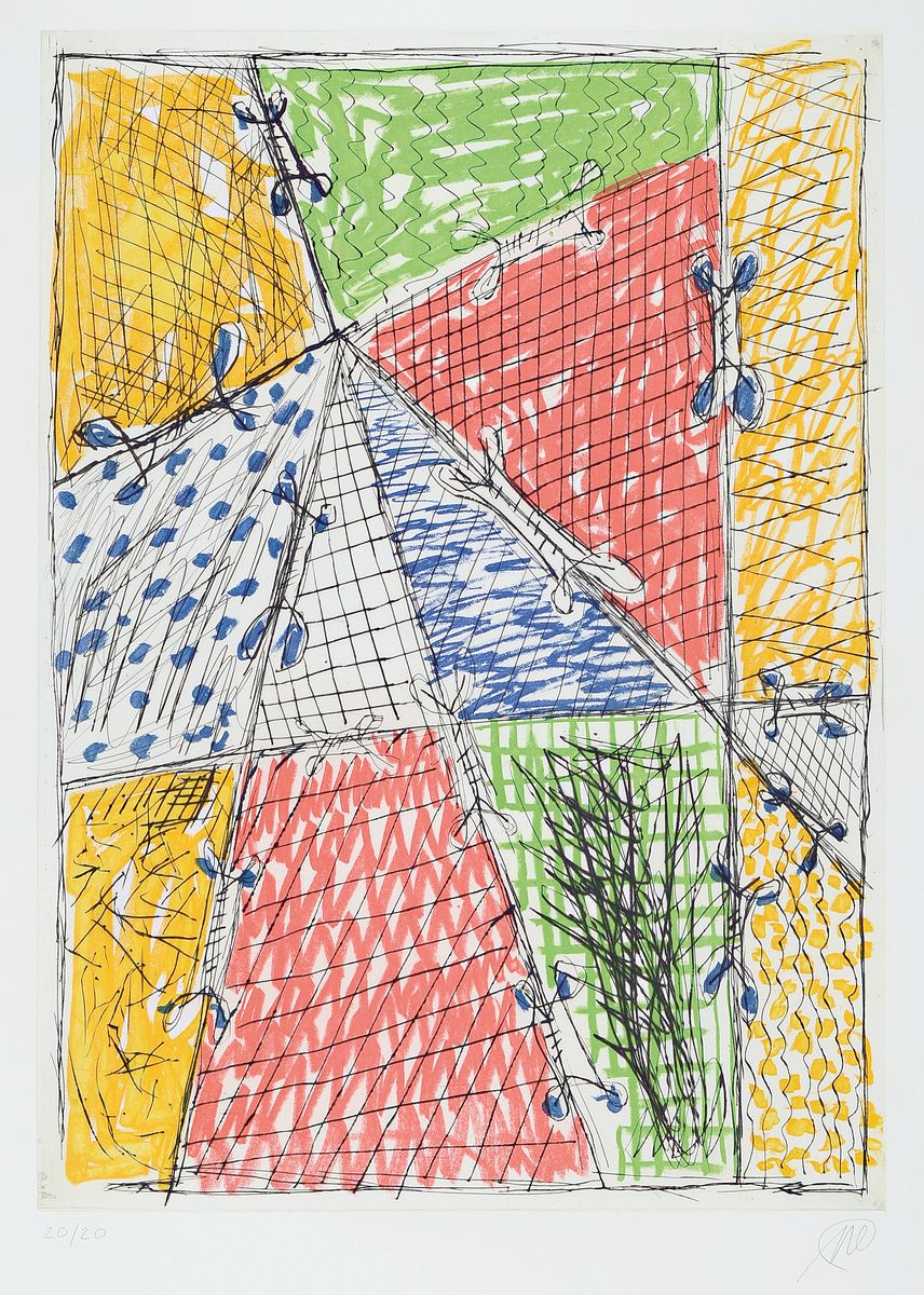 Markus Lüpertz, geb. 1941 Liberec, Farbradierung auf dickem Büttenkarton, Komposition von 1993, Ed. 20/20, monogrammiert, Blatt 90x68 cm, unter ...