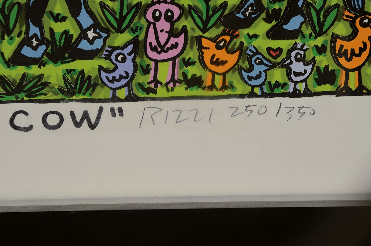 Detail a: James Rizzi, 1950-2011, "Moon Cow", handsign., num. 250/350, dat. 2000, unter Glas, gesamt ca. 25x31 cm