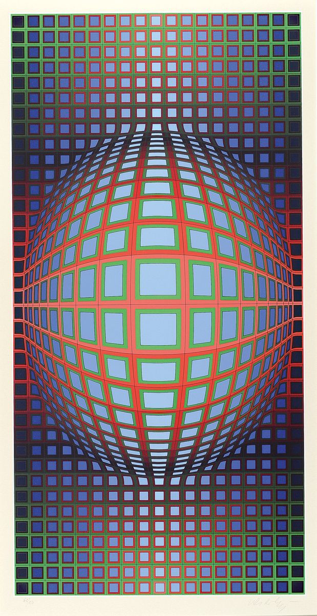 Victor Vasarely, 1908 - 1997, Farbsiebdruck auf festem Velin, rechts unten handsigniert und links unten nummeriert 62/250 aus 1981, 115.5 x 71cm, ...