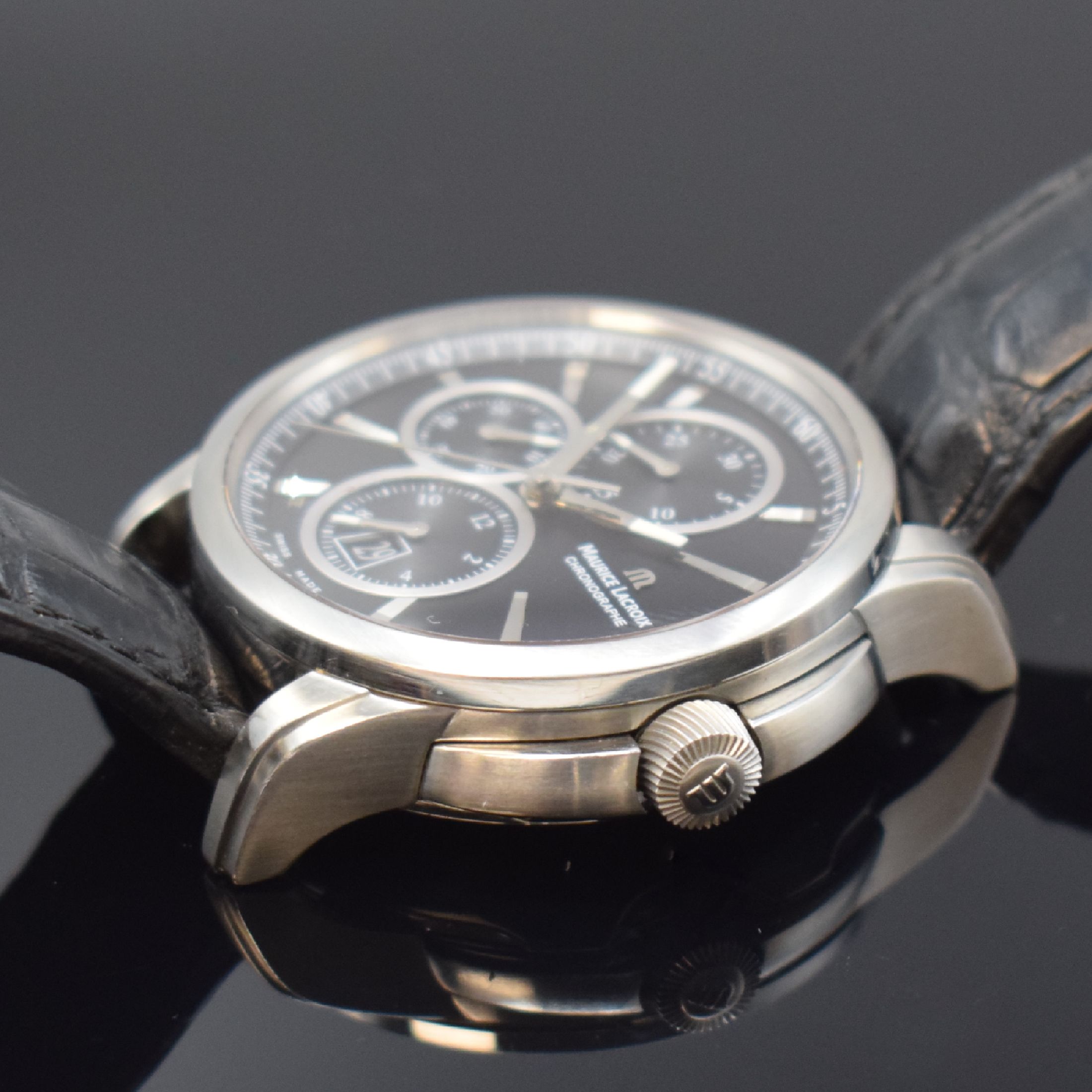 Detail c: MAURICE LACROIX Pontos Herrenarmbanduhr mit Chronograph, Schweiz verk. lt. beil. Garantie 05/2008, Automatik, Ref. PT 6178/88, beids. vergl. Geh., ...