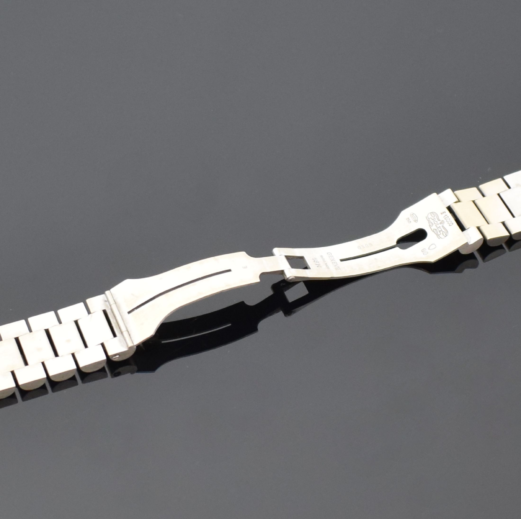 Detail e: ROLEX Präsidentband Referenz 8385 / F18000 in WG 750/000, Schweiz, Bandanstöße ca. 20 mm mit Referenz 55, L. ca. 14,5 cm, EZ 2-3