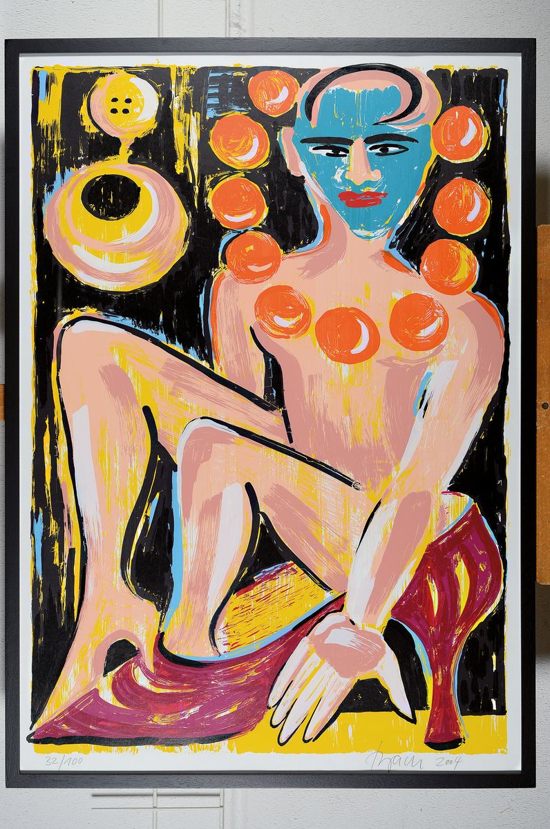 Detail k: Elvira Bach, geb. 1951 Nauenhain, Studium an der Glasfachschule Hadamar u. an der Hochschule der Bildenden Künste Berlin, Meisterschülerin von Hann ...