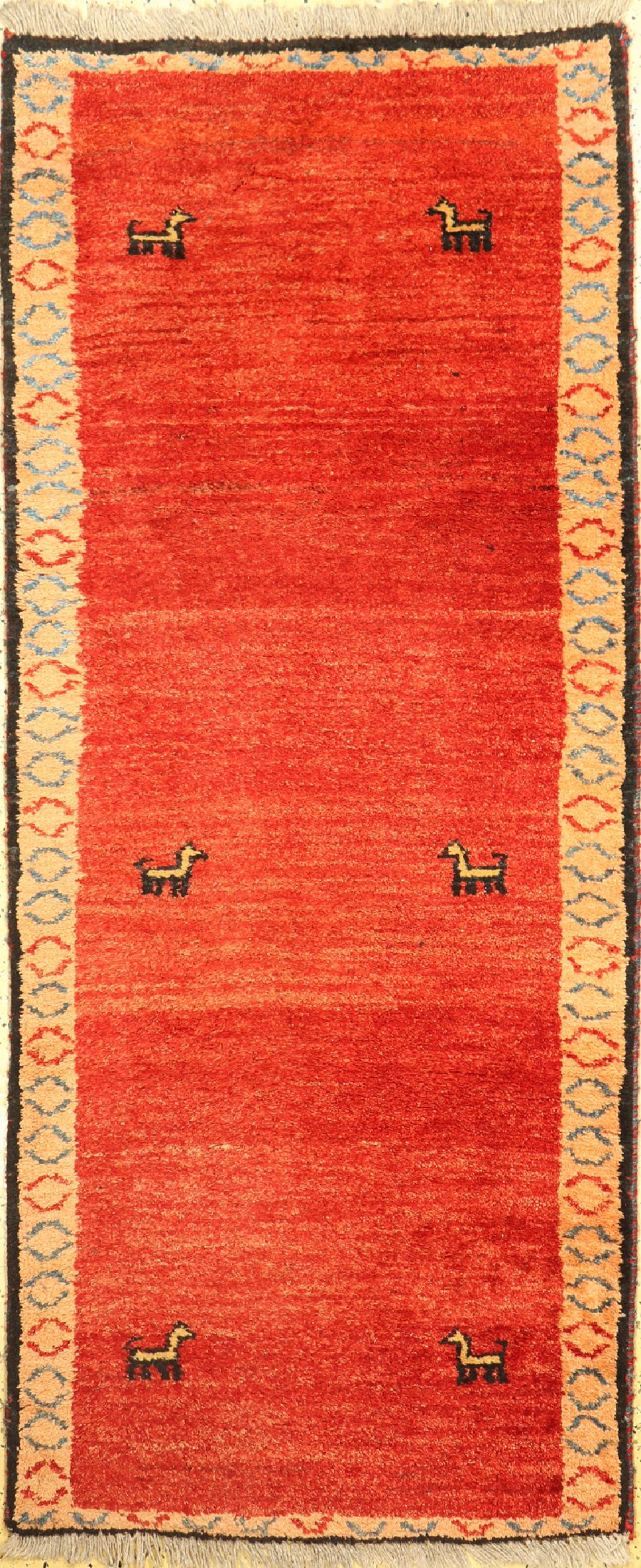 Gabbeh alt, Persien, ca. 40 Jahre, Wolle auf Wolle, ca. 212 x 90 cm, EHZ: 1-2