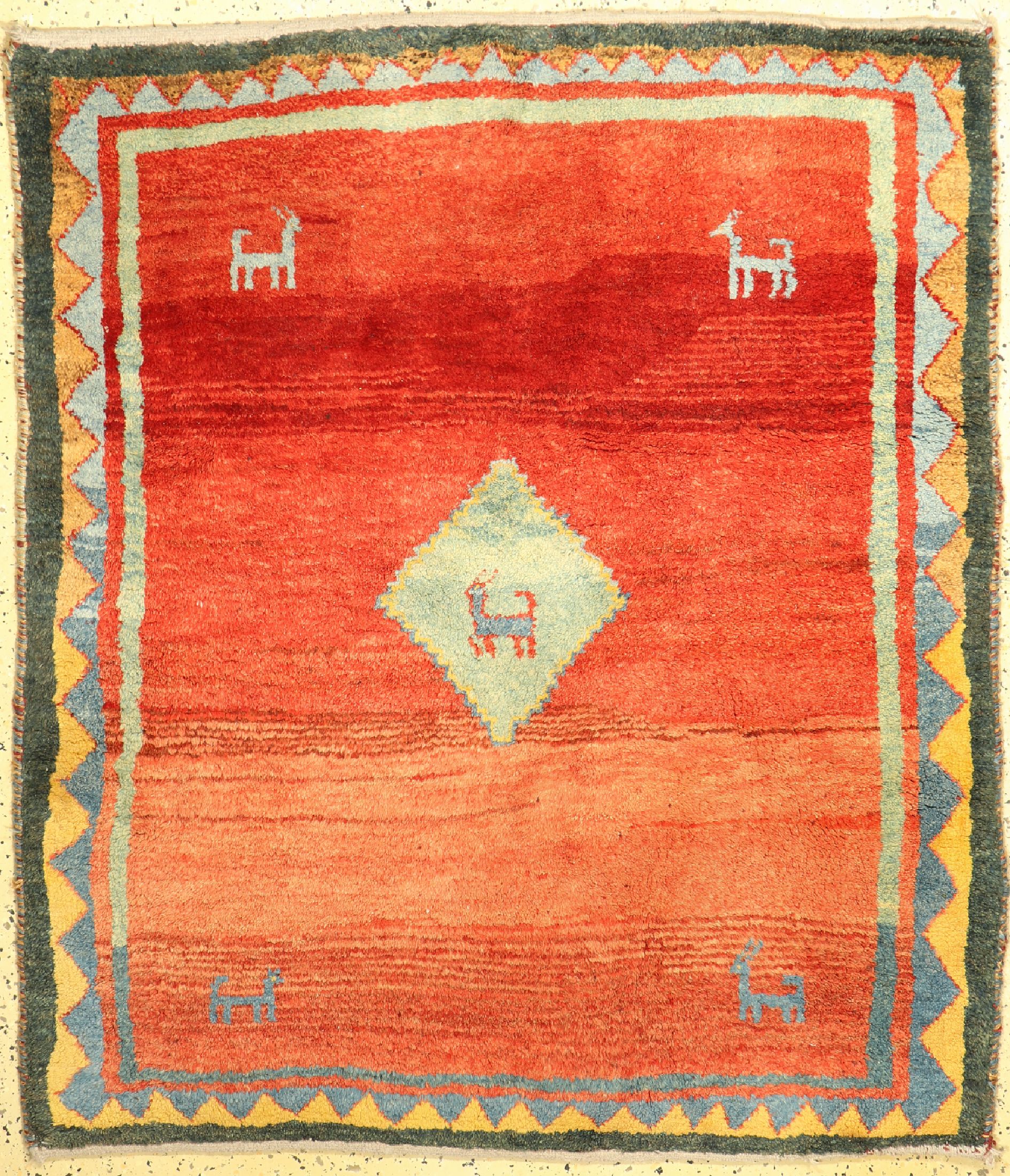 Gabbeh alt, Persien, ca. 40 Jahre, Wolle auf Wolle, ca. 155 x 135 cm, EHZ: 1-2