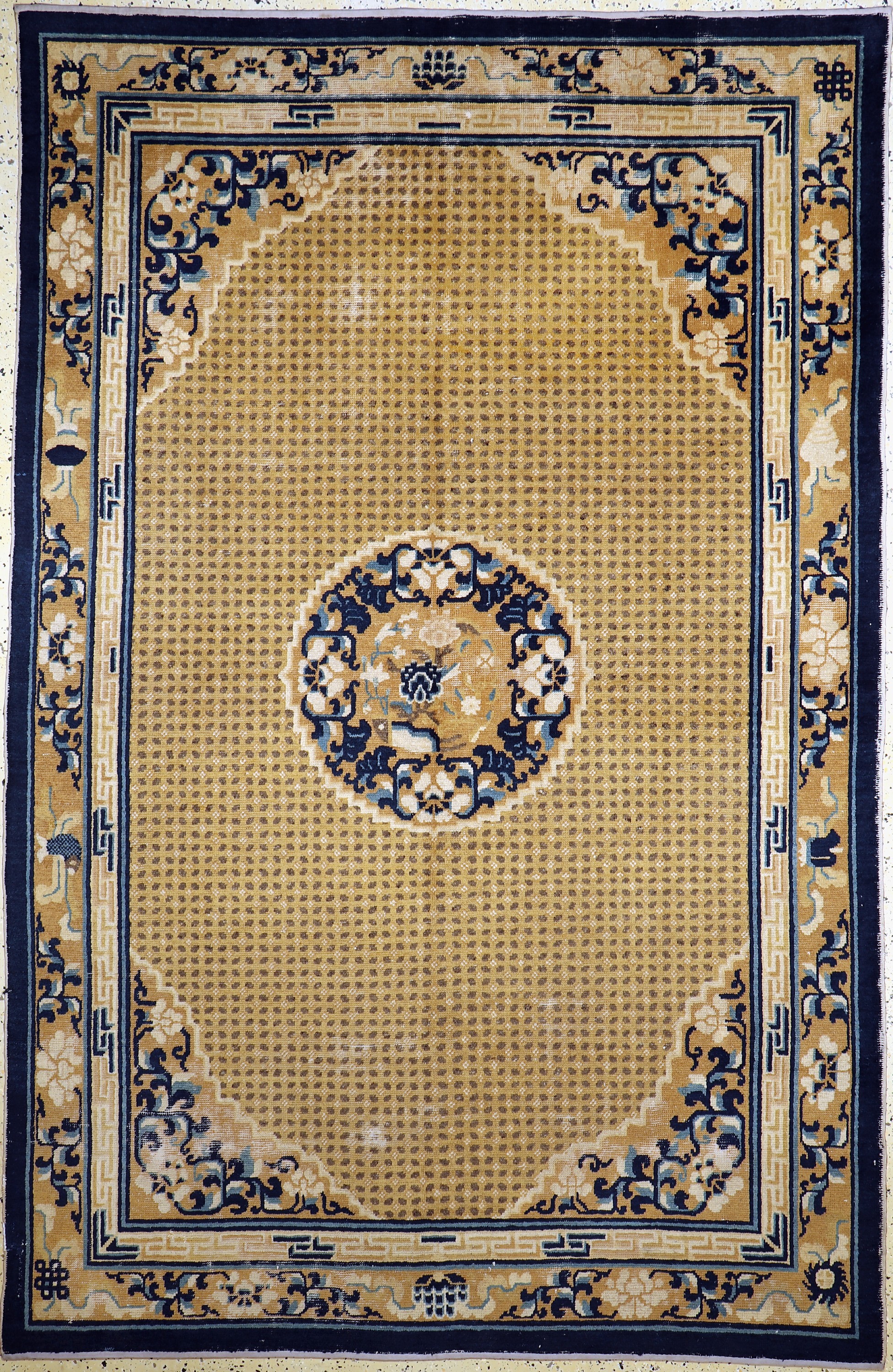 Antiker Ning-Hsia, Westchina, Mitte 19.Jhd,Wolle auf Baumwolle, ca. 276 x 184 cm, EHZ: 2-3.