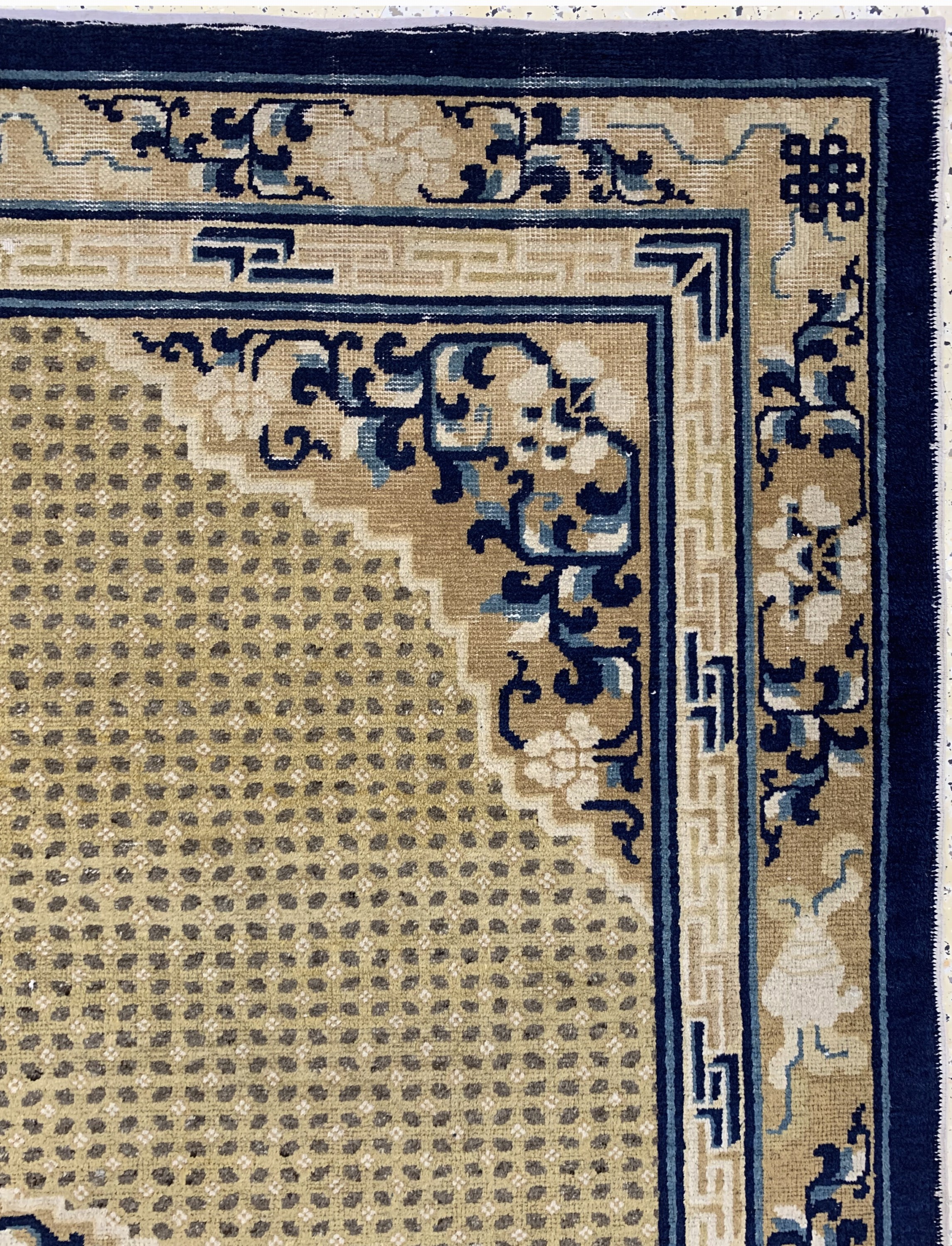 Detail e: Antiker Ning-Hsia, Westchina, Mitte 19.Jhd,Wolle auf Baumwolle, ca. 276 x 184 cm, EHZ: 2-3.