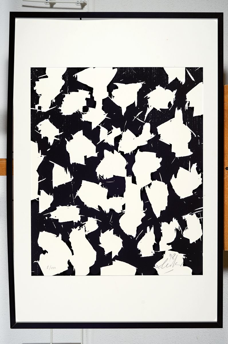Detail k: Günther Uecker, geb. 1930, Holzschnitt auf Dickem Arches Büttenpapier, handsigniert und nummeriert Ed. 8/100, 1998, hrsg. Erker PresseSt. Gallen ...