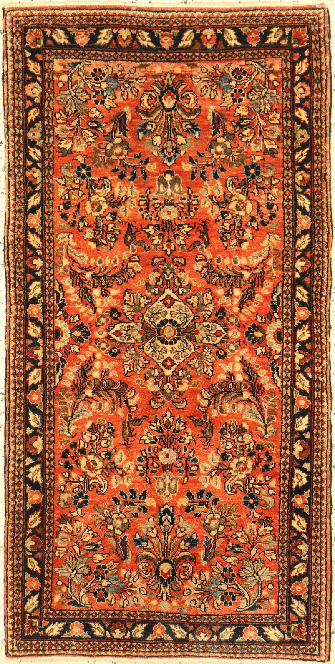 Sarogh fein alt, Persien, um 1930/1940, Korkwolle auf Baumwolle, ca. 125 x 65 cm, gereinigt, EHZ: 1-2