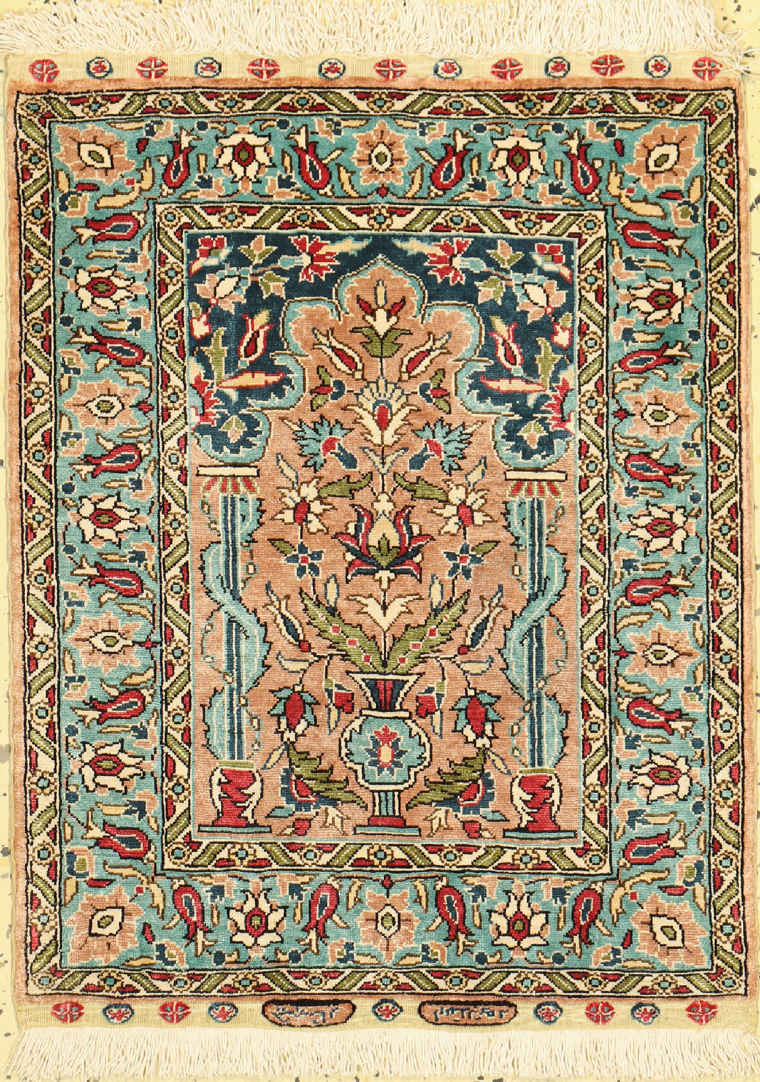 Istanbul Seide, Türkei, signiert(Chinar), um 1960, reine Naturseide, ca. 59 x 45 cm, EHZ: 1