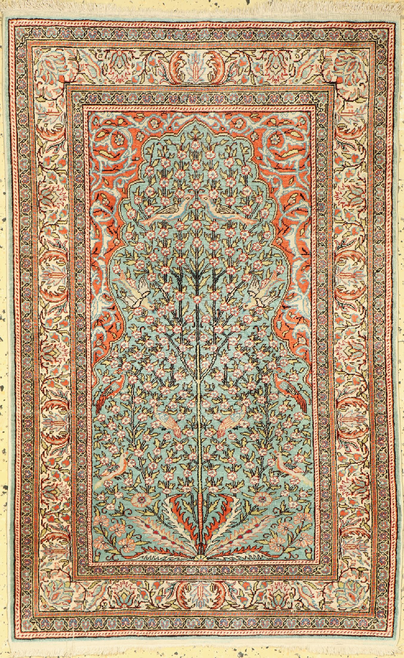 Kayseri Seide, Türkei, um 1960, reine Naturseide, ca. 120 x 78 cm, EHZ: 1-2