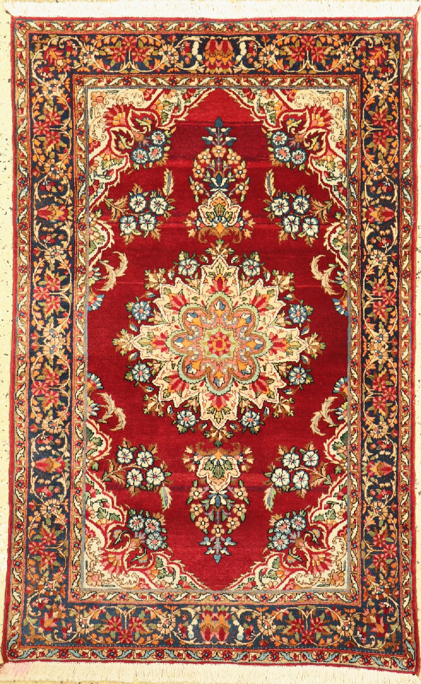 Kerman Lawar fein, Persien, um 1950, Korkwolle auf Baumwolle, ca. 146 x 92 cm, EHZ:1-2