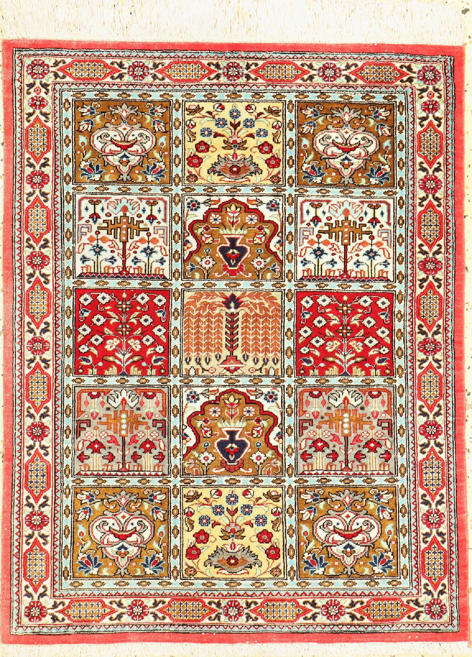 Ghom Seide, Persien, ca. 50 Jahre, reine Naturseide, ca. 77 x 59 cm, EHZ: 1