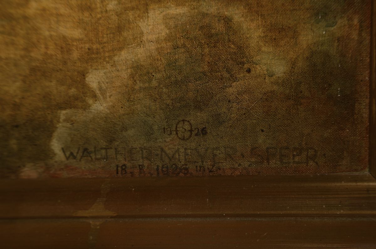 Detail a: Walther Meyer-Speer, 1905-1979 Freiburg-Zähringen, Studium an der Landeskunstschule Karlsruhe bei Georg Scholz und Adolf Bühler, malte einige ...