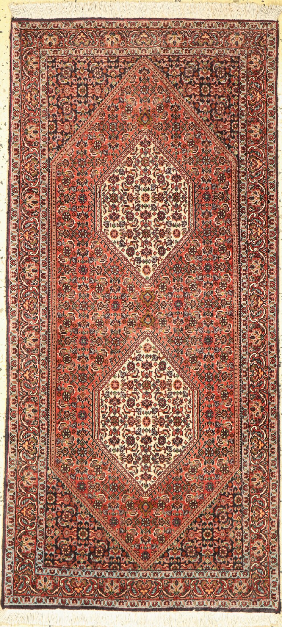 Bidjar Kork fein, Persien, ca. 50 Jahre, Korkwolle auf Baumwolle, ca. 158 x 74 cm, EHZ:1-2