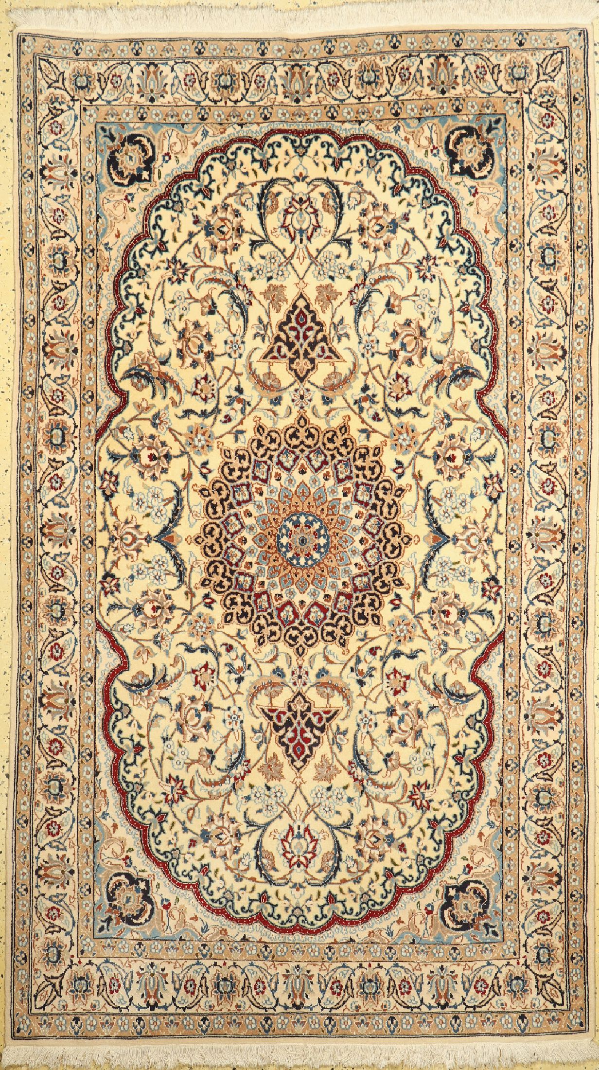 Nain fein(9 La), Persien, ca. 50 Jahre, Korkwolle mit Seide, ca. 231 x 135 cm, EHZ: 1-2