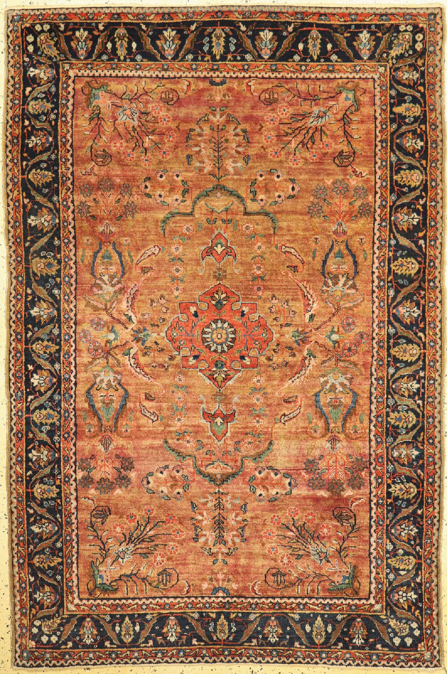 Sarogh Kork alt, Persien, um 1930, Korkwolle auf Baumwolle, ca. 194 x 130 cm, gereinigt, EHZ: 2