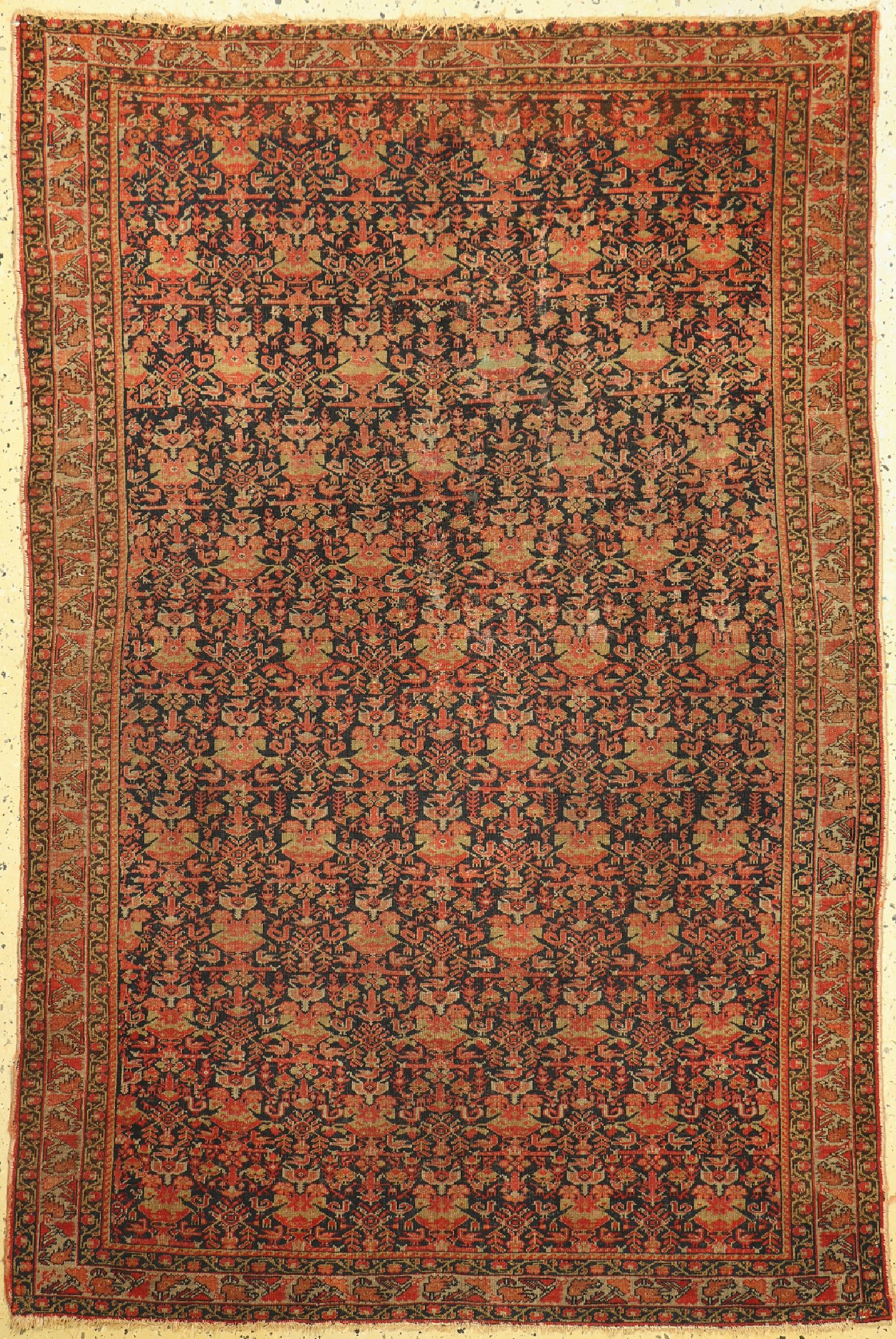 Malayer antik, Persien, um 1900, Wolle auf Baumwolle, ca. 195 x 130 cm, minimal restauriert, EHZ: 3