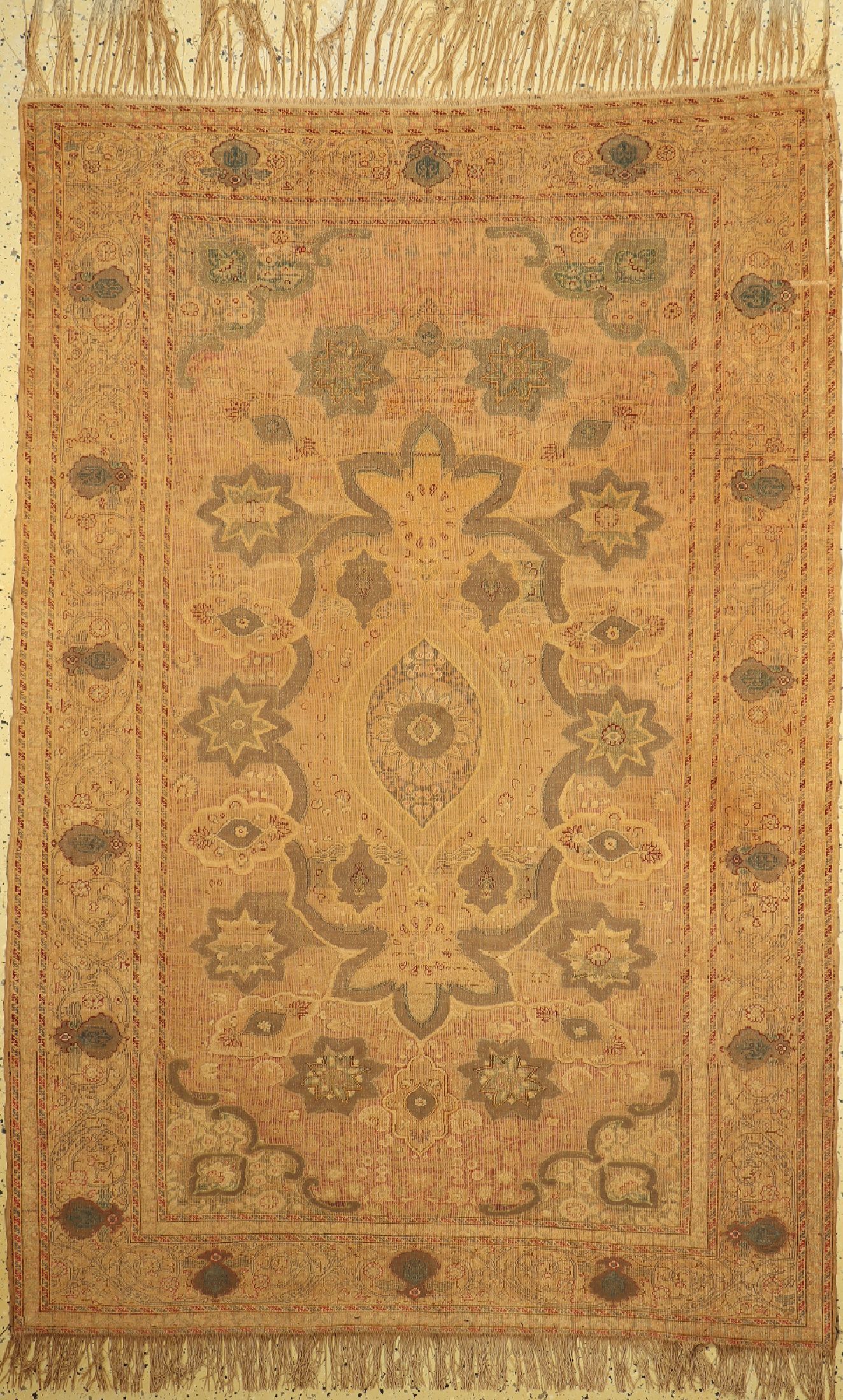 Kayser antik, Türkei, um 1900, Baumwolle, Metallbroschiert, ca. 232 x 156 cm, Riss am Rand, EHZ: 3