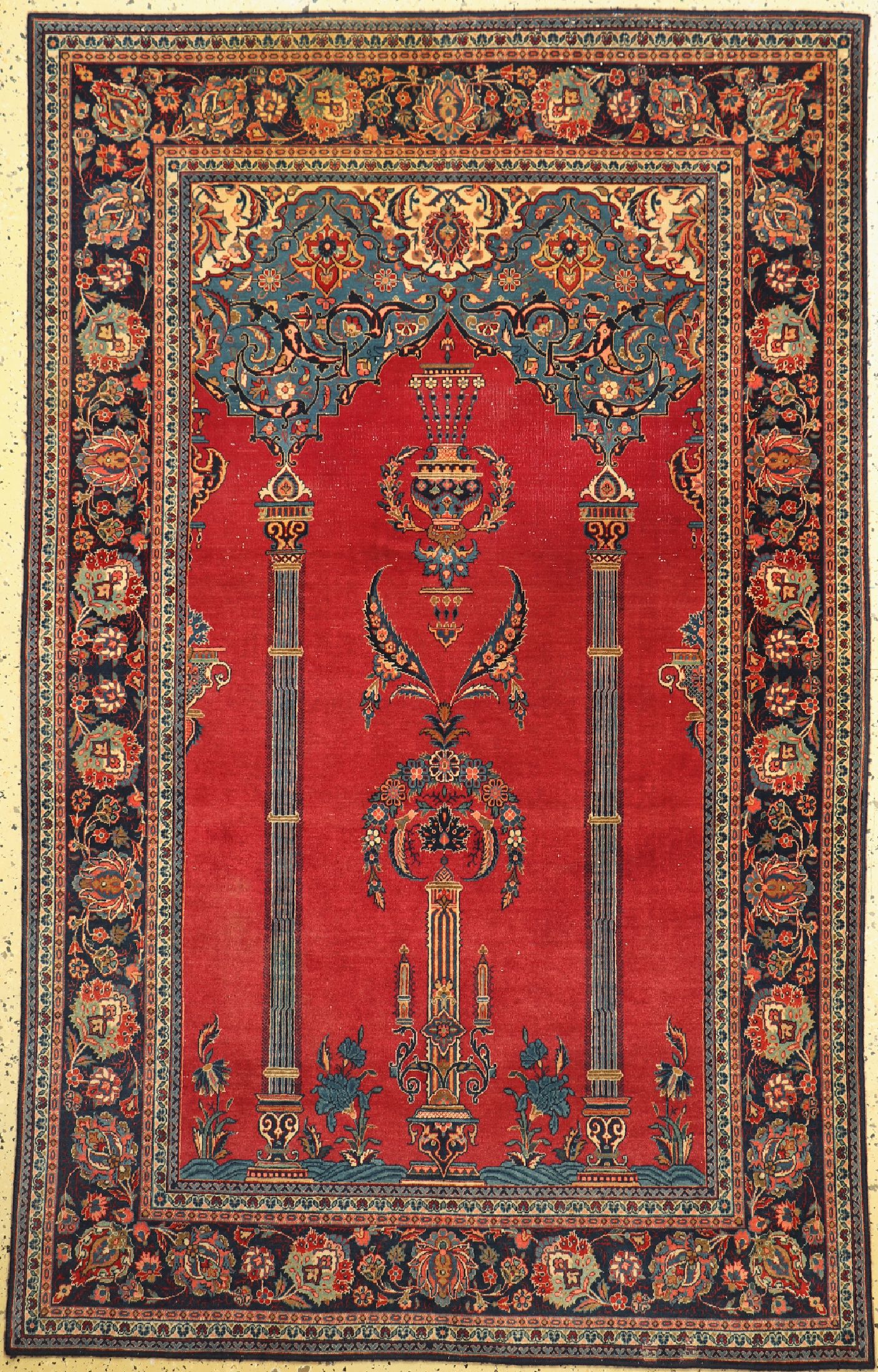 Keschan Kork alt, Persien, um 1940, Korkwolle auf Baumwolle, ca. 206 x 132 cm, ohne Fransen, EHZ: 3