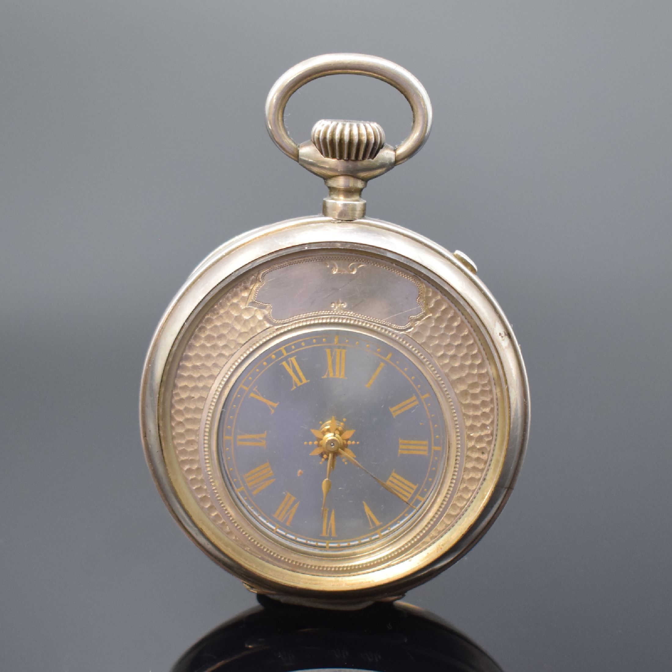 A.S & F (Armand Schwob & Frère) Mysterieuse Herrentaschenuhr in Silber, Schweiz um 1880, Geh. beids. vergl., Glaszifferblatt m. röm. Zahlen, ...