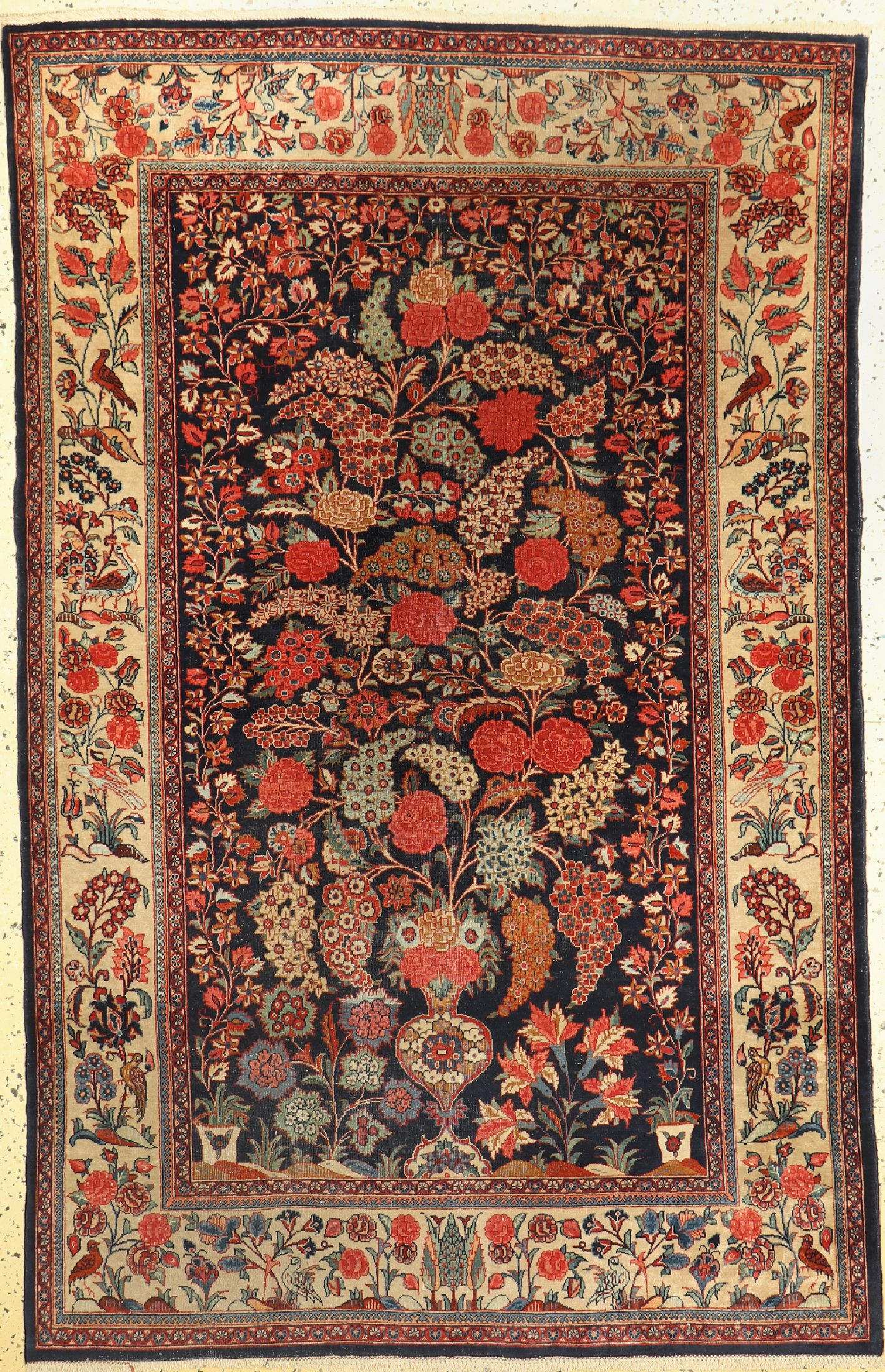 Keschan antik, Persien, um 1910/1920, Wolleauf Baumwolle, ca. 202 x 130 cm, EHZ: 2-3