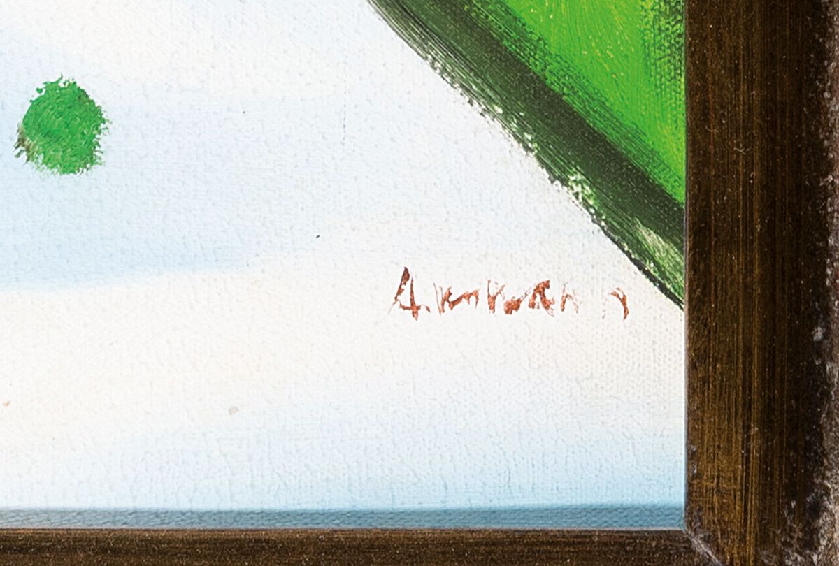 Detail a: Unbekannter, wohl russischer Künstler, 20. Jh., Soldat mit Samowar, Öl/Lwd, rechts unten unleserlich signiert, ca. 61x51cm, R. ca. 79x69cm
