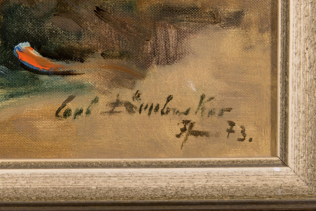 Detail a: Carl Dörrbecker, 1894-1983 Frankfurt/Main, Blumenstillleben, Öl/Lwd, rechts unten sign., ca. 50x40cm, R.