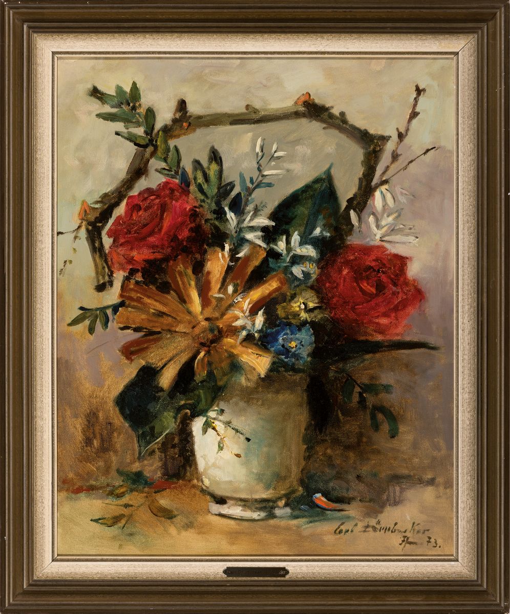Detail k: Carl Dörrbecker, 1894-1983 Frankfurt/Main, Blumenstillleben, Öl/Lwd, rechts unten sign., ca. 50x40cm, R.