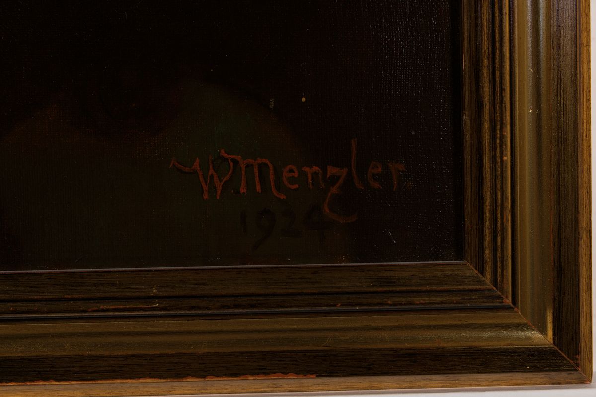 Detail a: Wilhelm Menzler, 1846 Kassel - 1926 München, Stillleben mit Sommerblumen, Öl/Lwd, signiert und dat. 1924, ca. 72 x 48 cm, Rahmen, l. Altersspuren