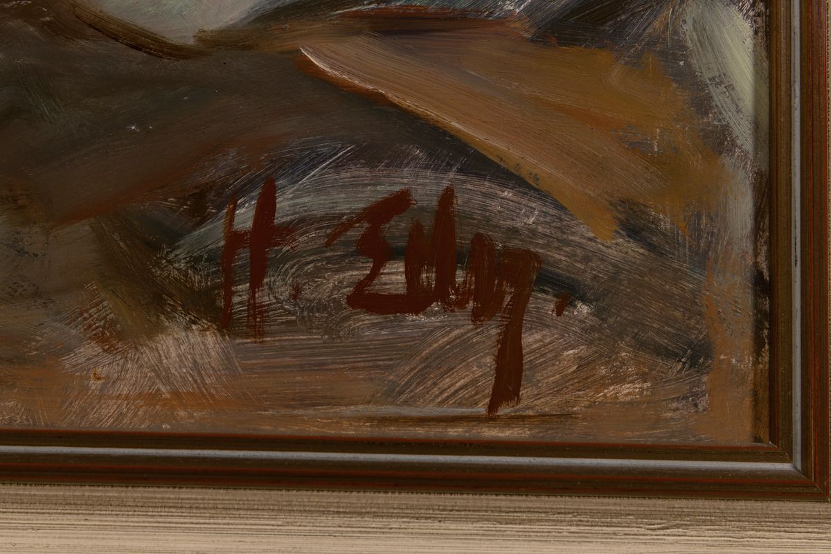 Detail a: Hubert Leo Eder, Maler der 1. Hälfte des 20. Jahrhundert, Blumenstillleben, Öl/Hartfaser, rechts unten signiert, ca. 85x60cm, R.