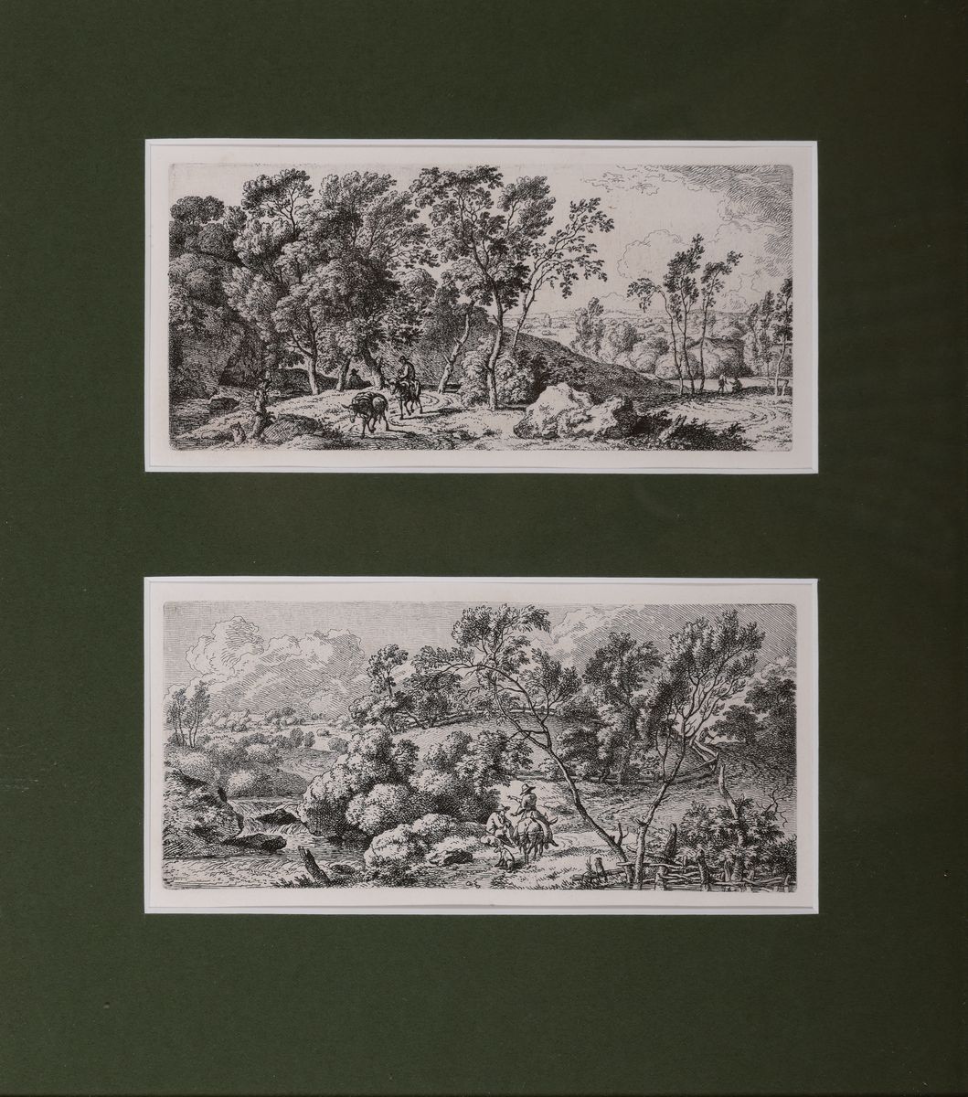 Detail a: Franz Kobell, 1749-1822, 3 Radierungen, Landschaften mit Figurenstaffage, Schäferidyll, je im Druck signiert und datiert 1779, 1774 und 1773, Platte ...