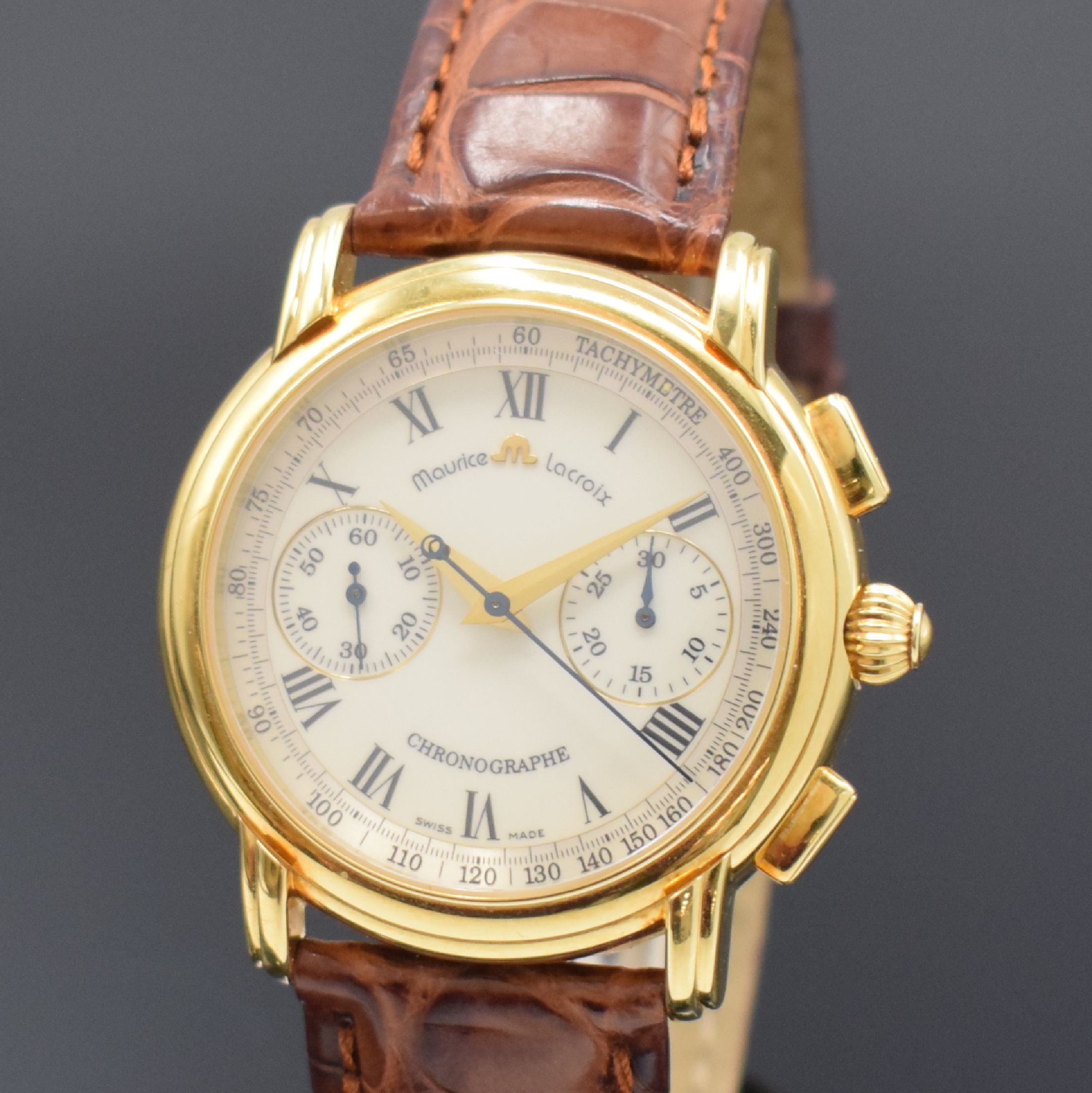 Detail a: MAURICE LACROIX feiner und seltener Schaltradchronograph aus der Masterpiece Collection Referenz 83753, Handaufzug, ausverkauftes, auf weltweit 220 ...