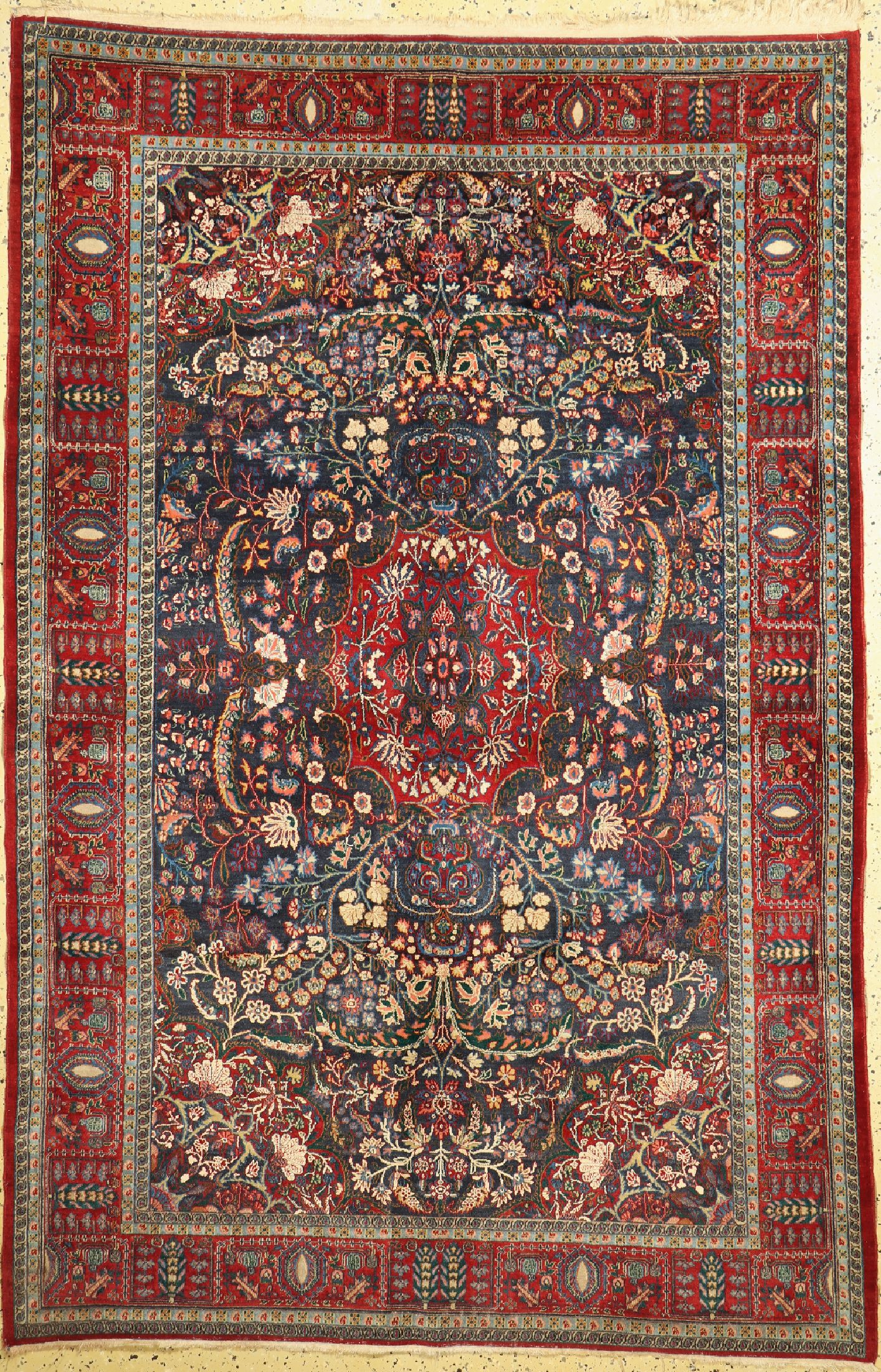 Djoscheghan Kork fein, Persien, um 1950, Korkwolle mit Seide, ca. 245 x 163 cm, EHZ: 2