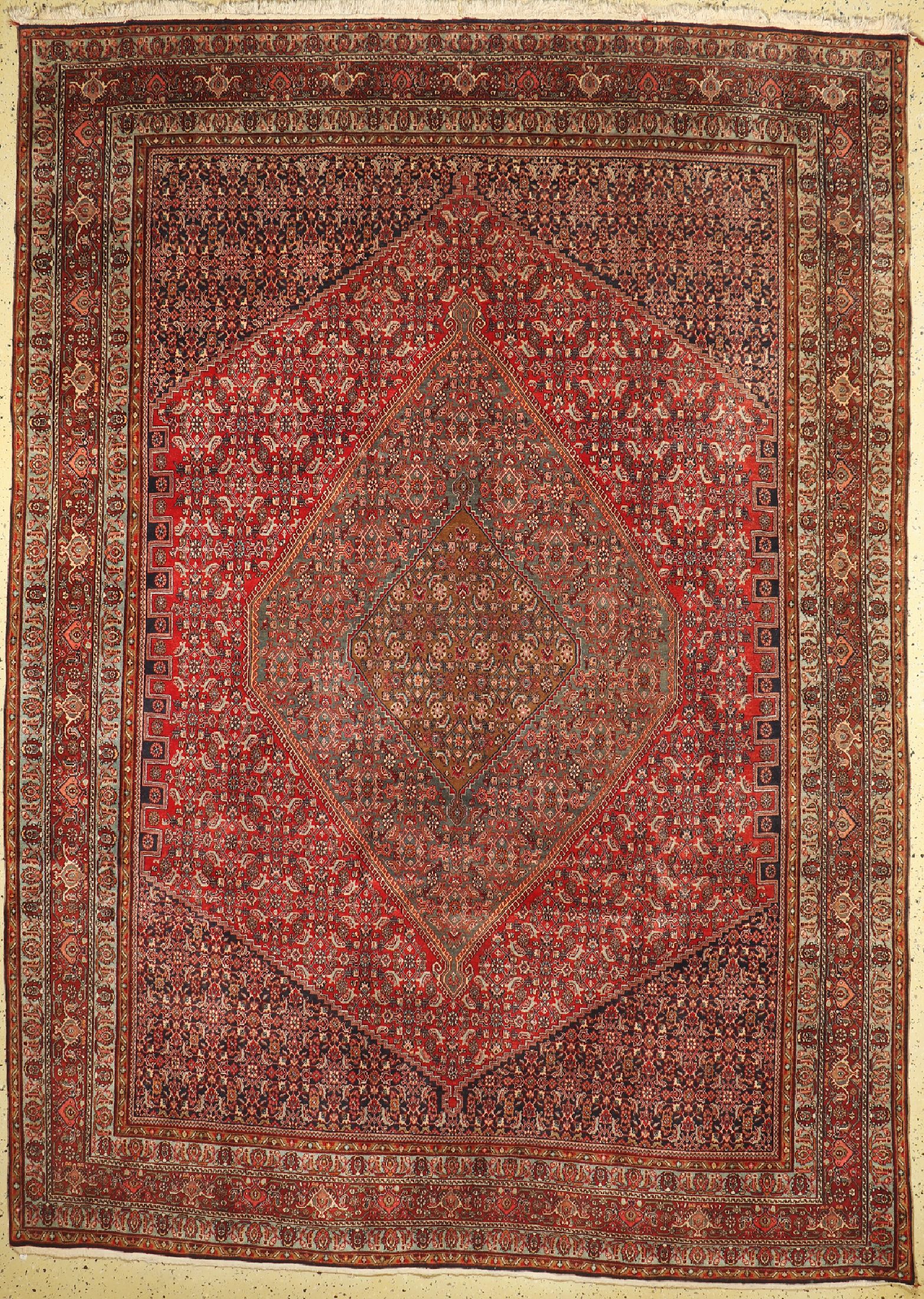 Bidjar fein alt, Persien, um 1940, Korkwolle auf Baumwolle, ca. 346 x 253 cm, gereinigt, EHZ: 1-2