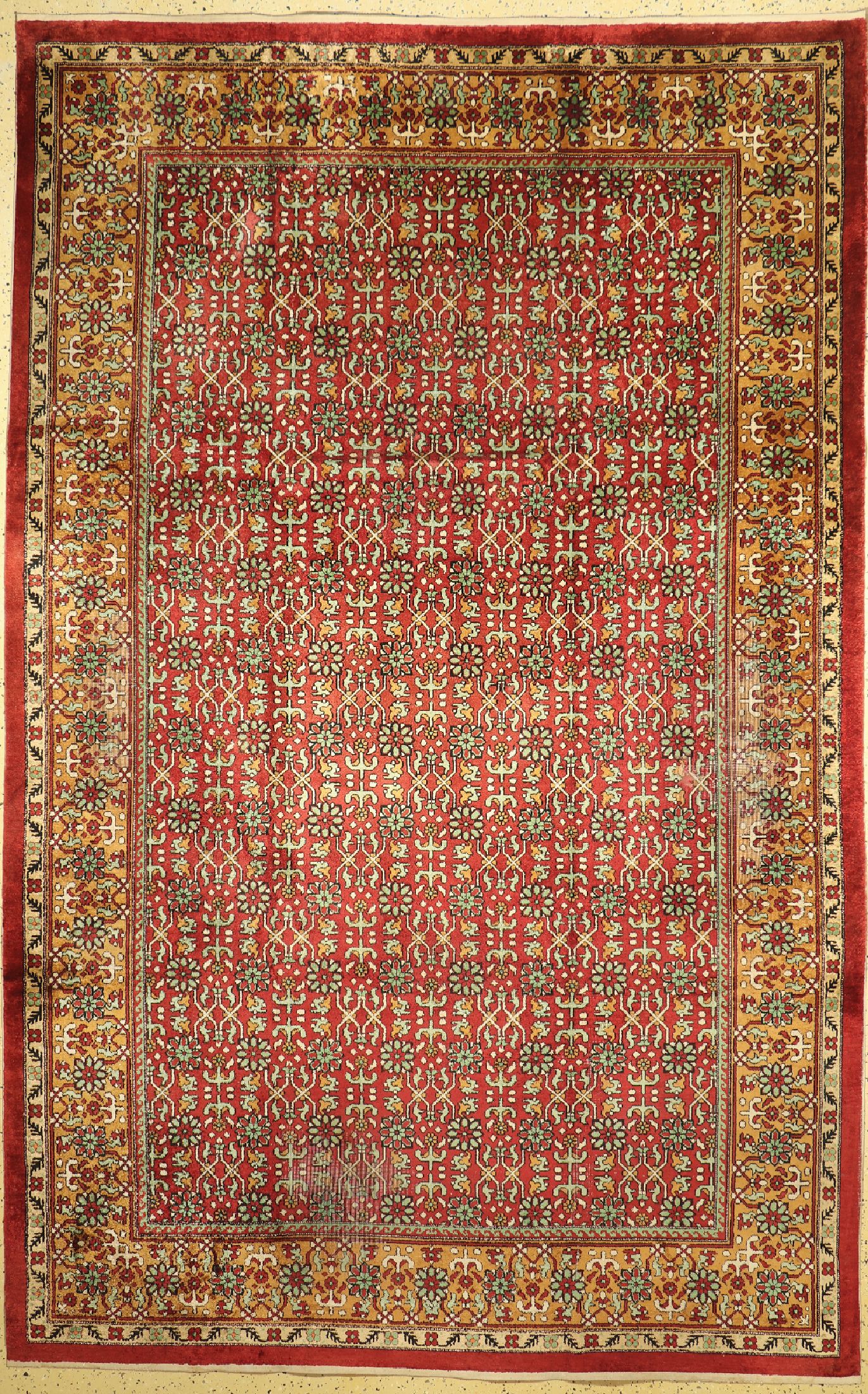 Agra Flosch, China, um 1950, merzerisierte Baumwolle, ca. 343 x 220 cm, EHZ: 3