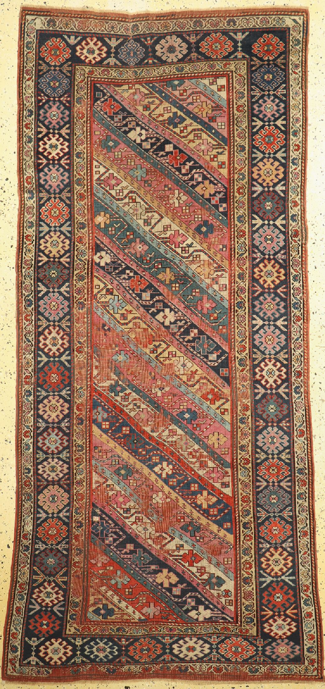 Kazak antik, Kaukasus, 19.Jhd, Wolle auf Wolle, ca. 260 x 125 cm, restauriert, EHZ: 3